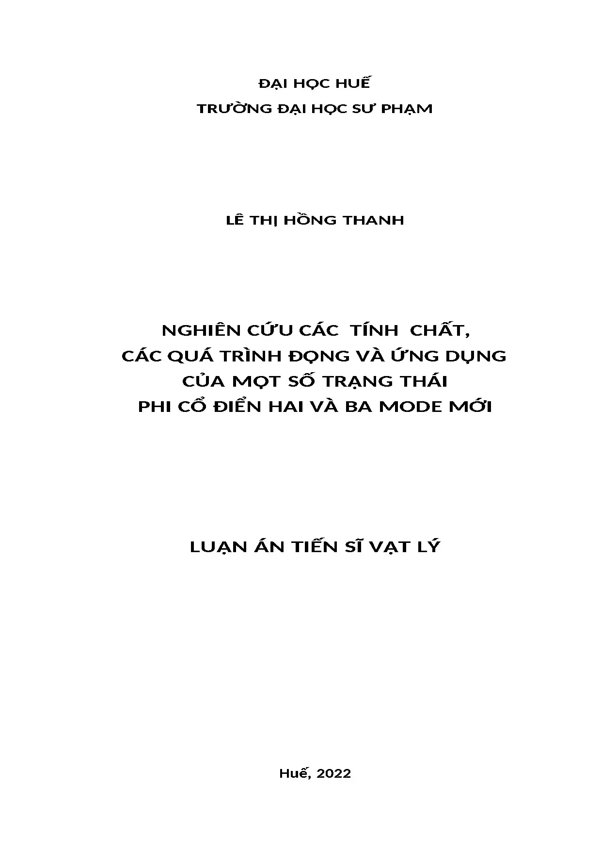 Luận án tiến sĩ vật lý nghiên cứu các tính chất các quá trìn