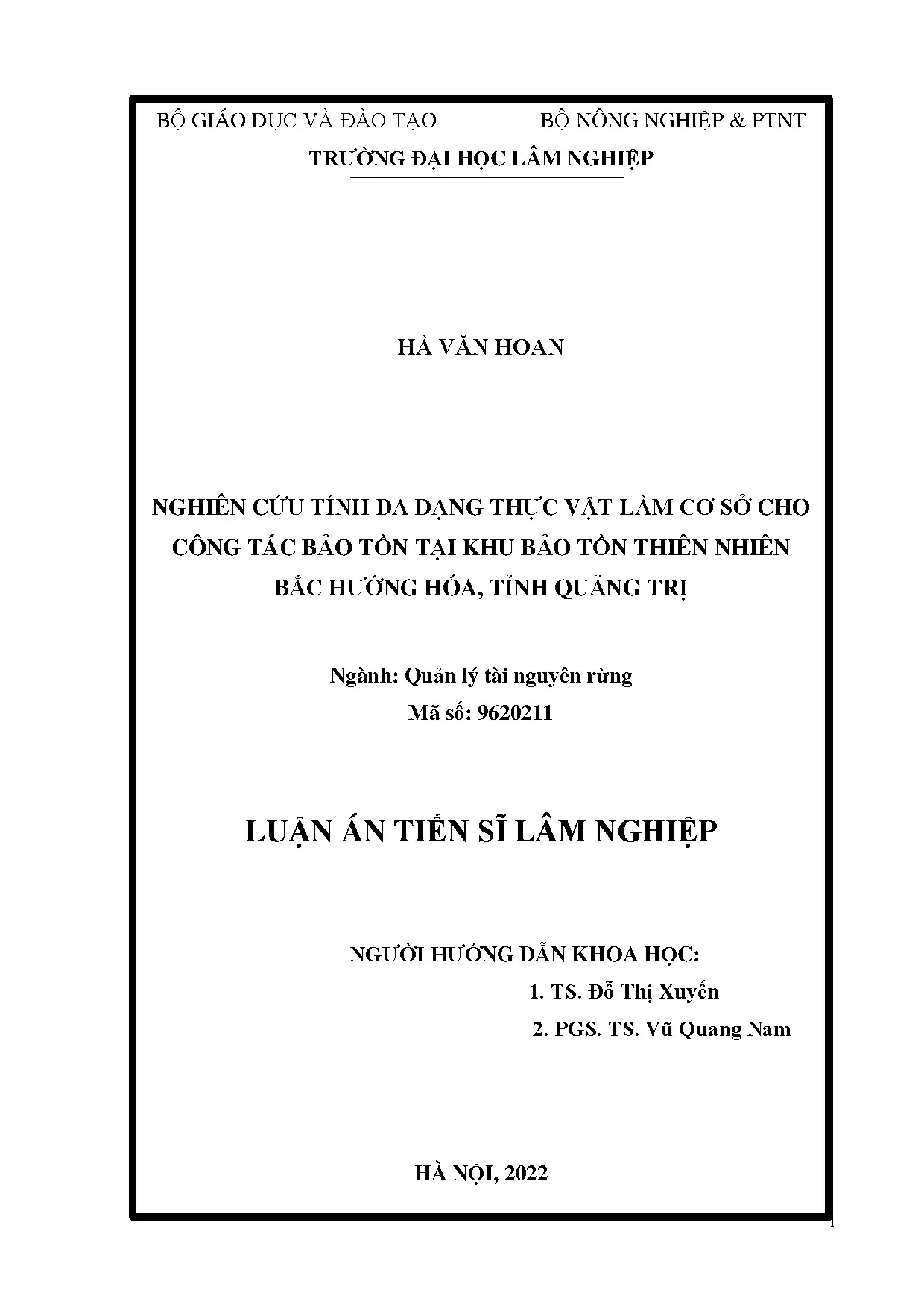 Đa dạng thực vật Bắc Hướng Hóa: Cơ sở bảo tồn