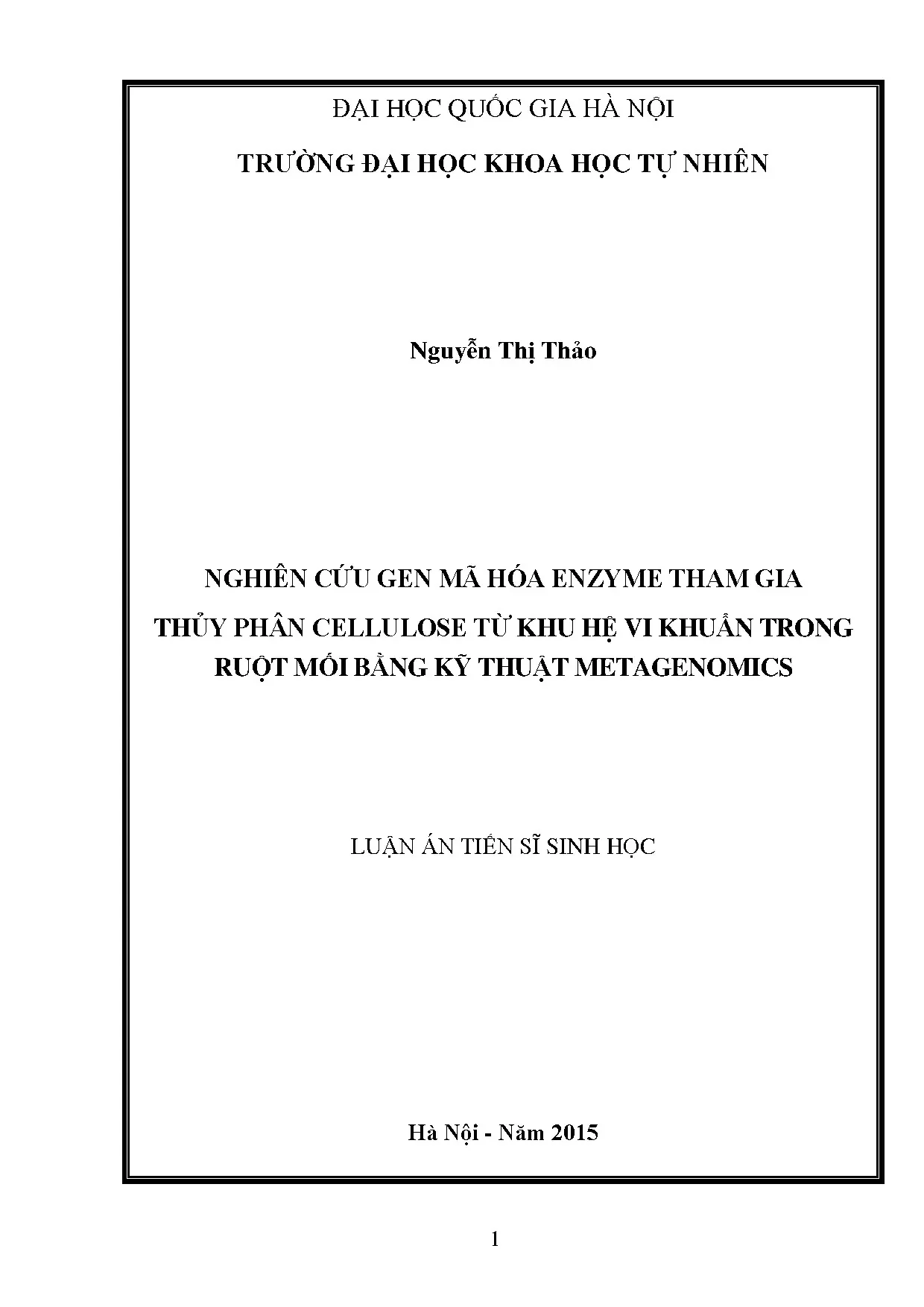 Gen Enzyme Thủy Phân Cellulose Ruột Mối: Metagenomics