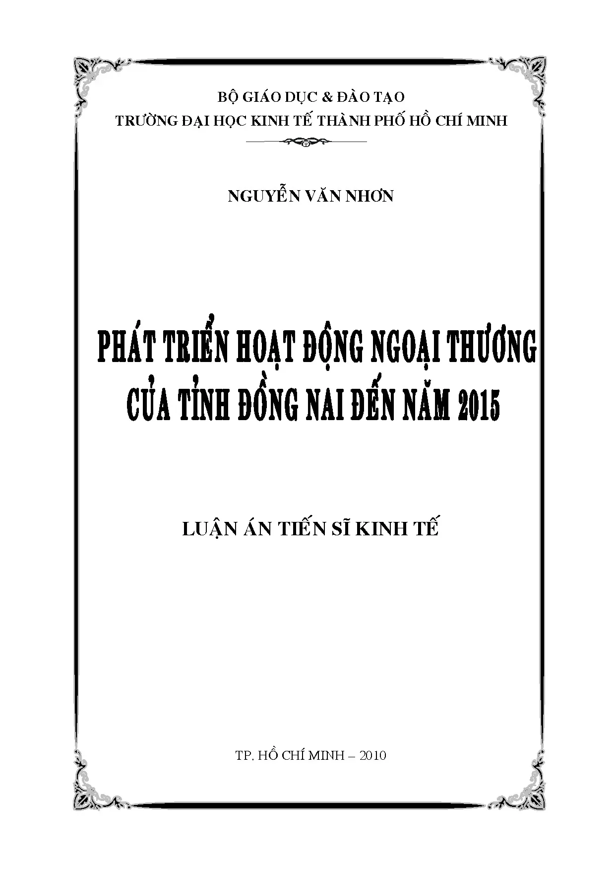 Luận văn thạc sĩ ueh phát triển hoạt động ngoại thương của t