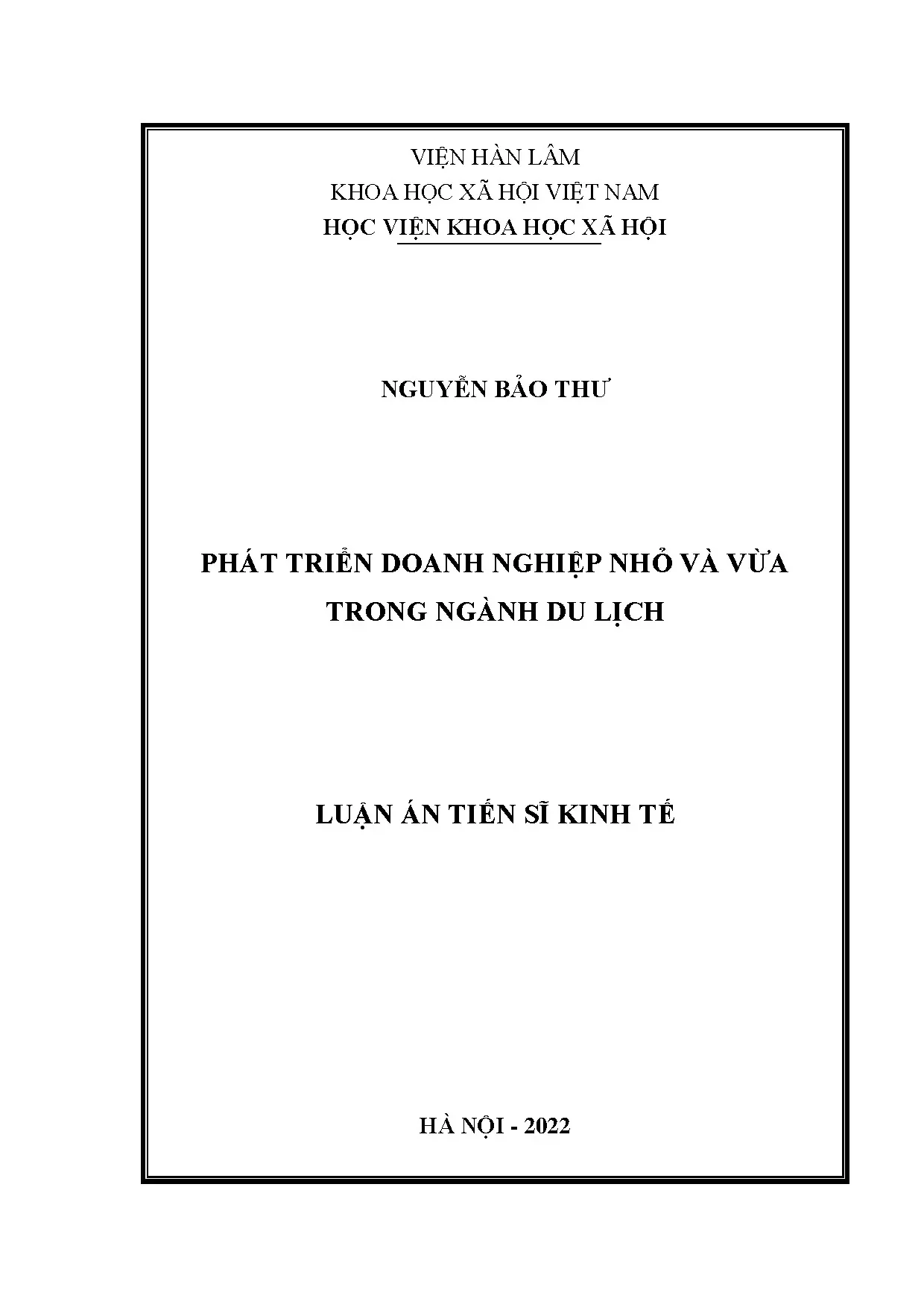 Phát triển doanh nghiệp nhỏ và vừa ngành du lịch Việt Nam