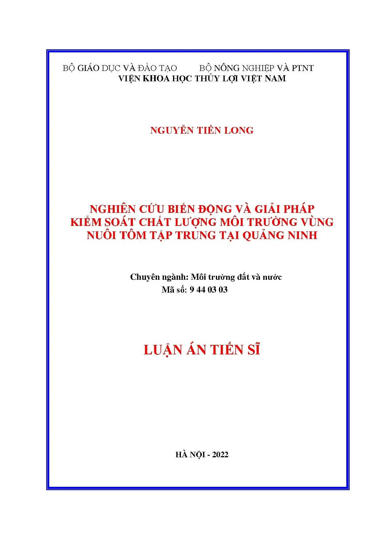 Chất lượng môi trường nuôi tôm Quảng Ninh: Biến động và giải pháp