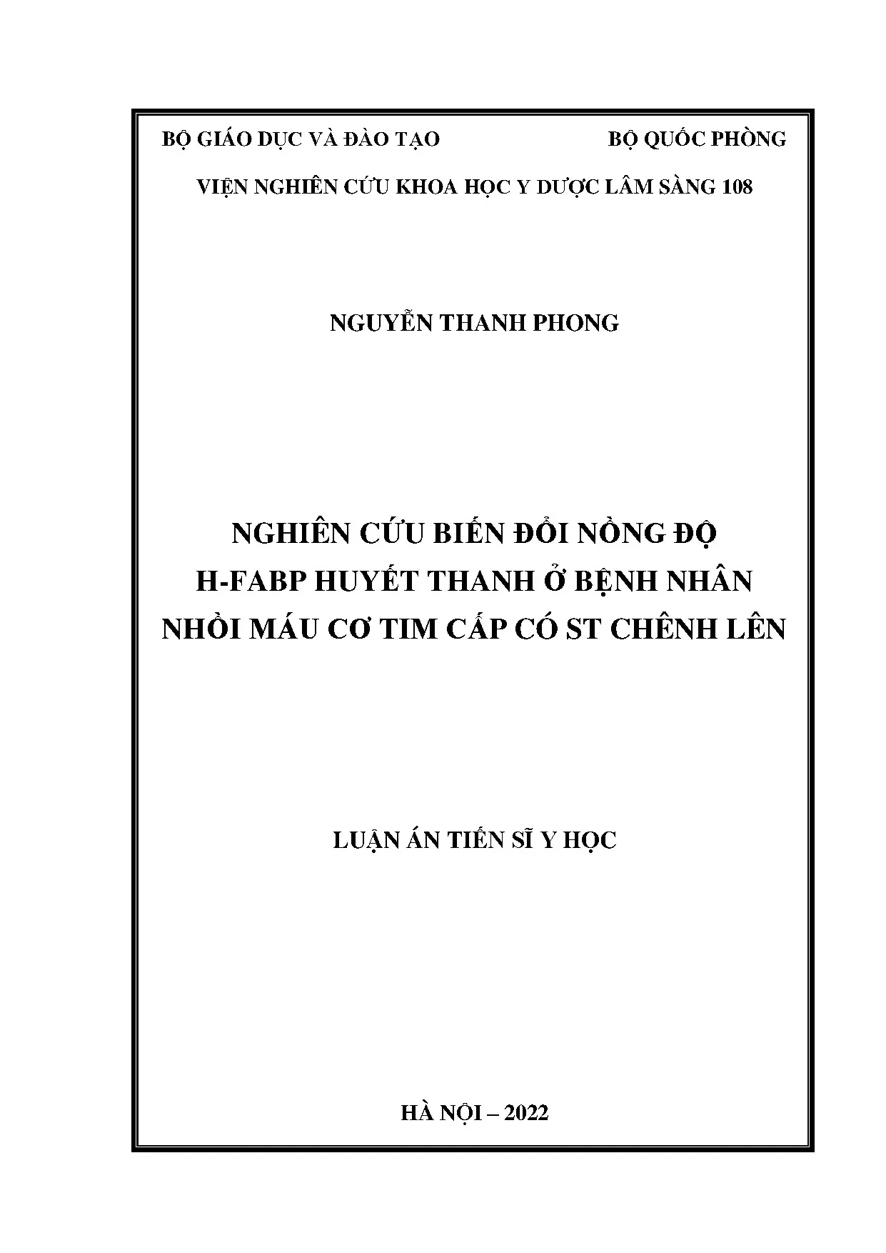 Nghiên cứu nồng độ H-FABP huyết thanh trong nhồi máu cơ tim cấp