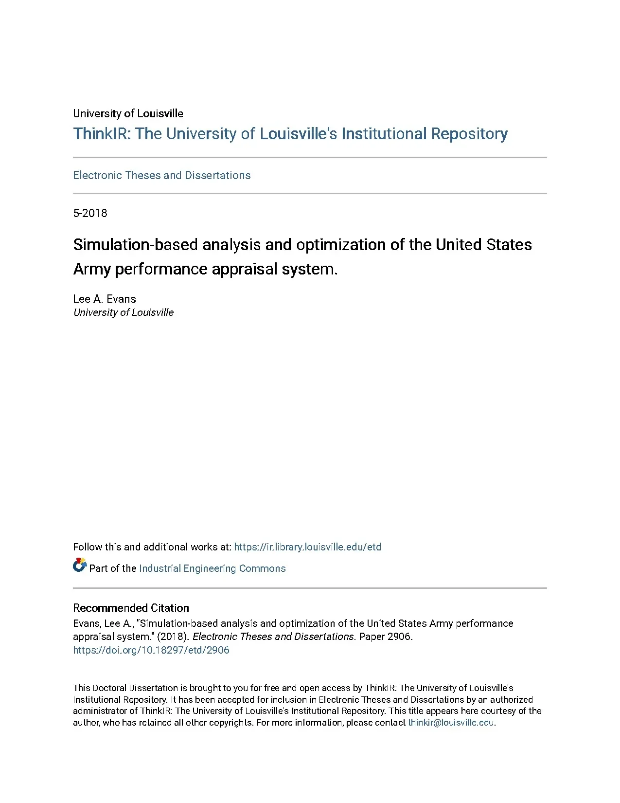 Simulation based analysis and optimization of the united sta