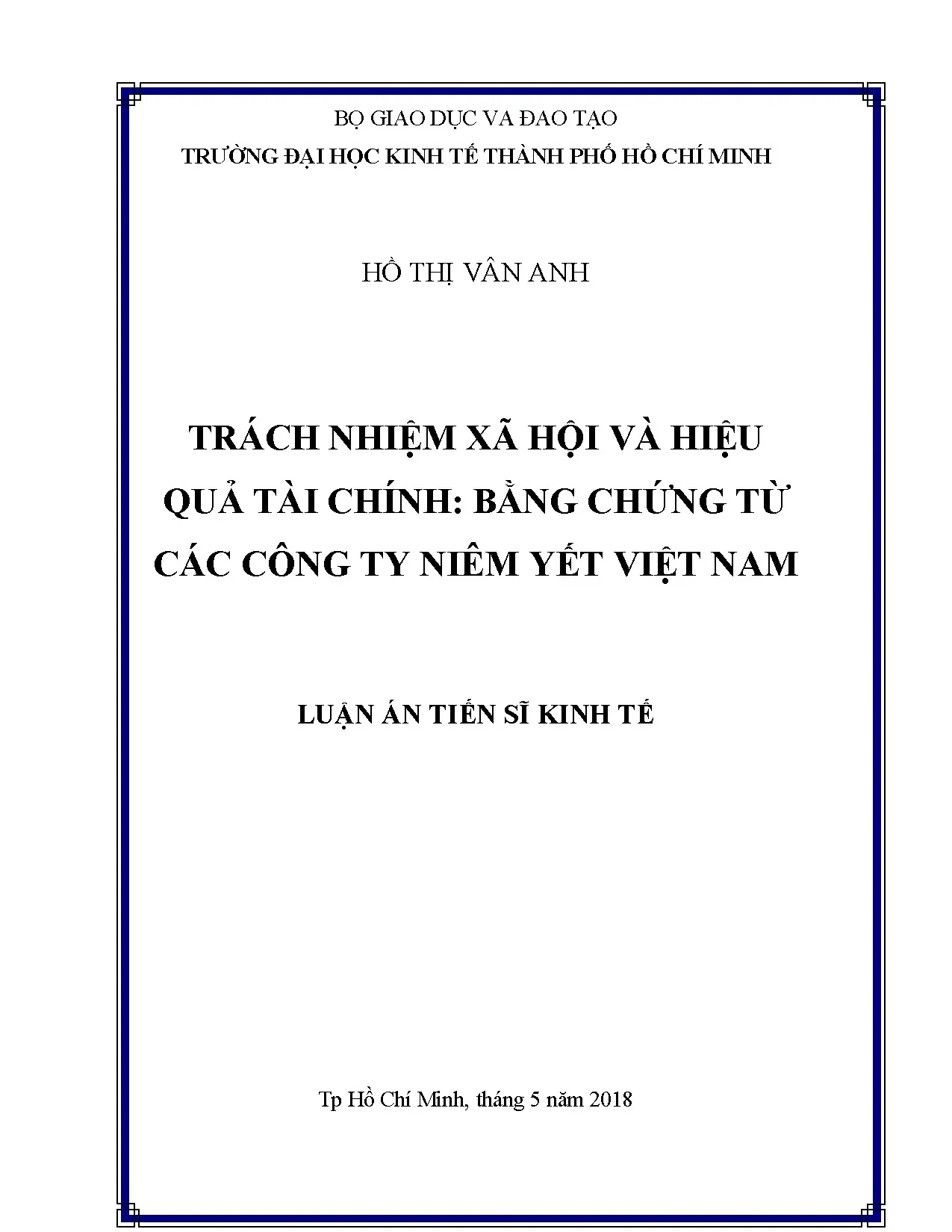 Trách nhiệm xã hội và hiệu quả tài chính bằng chứng từ các c