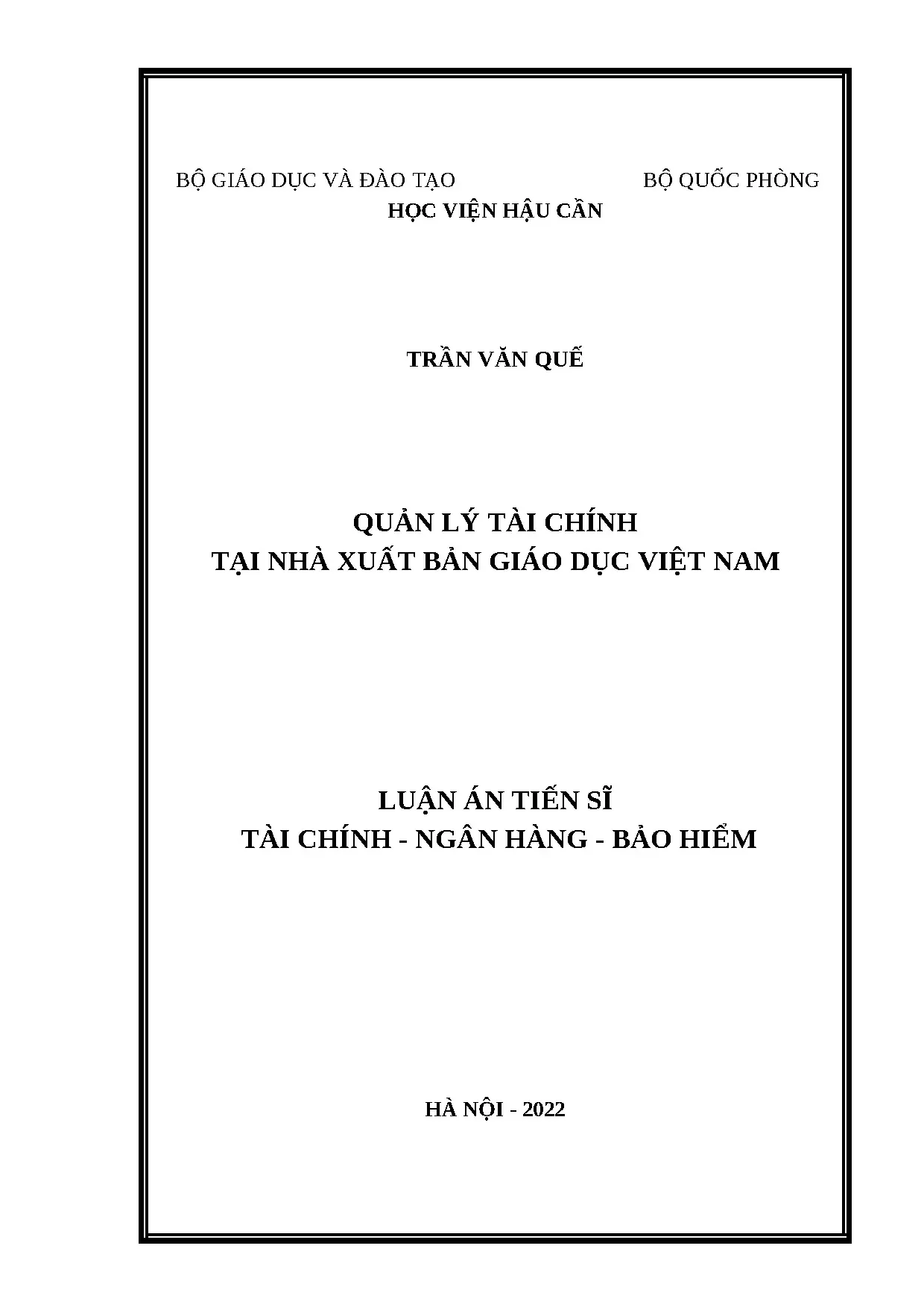 Luận án tiến sỹ quản lý tài chính tại nhà xuất bản giáo dục