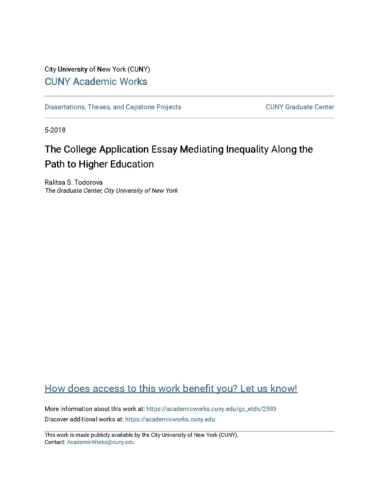 The college application essay - Bất bình đẳng giáo dục đại học