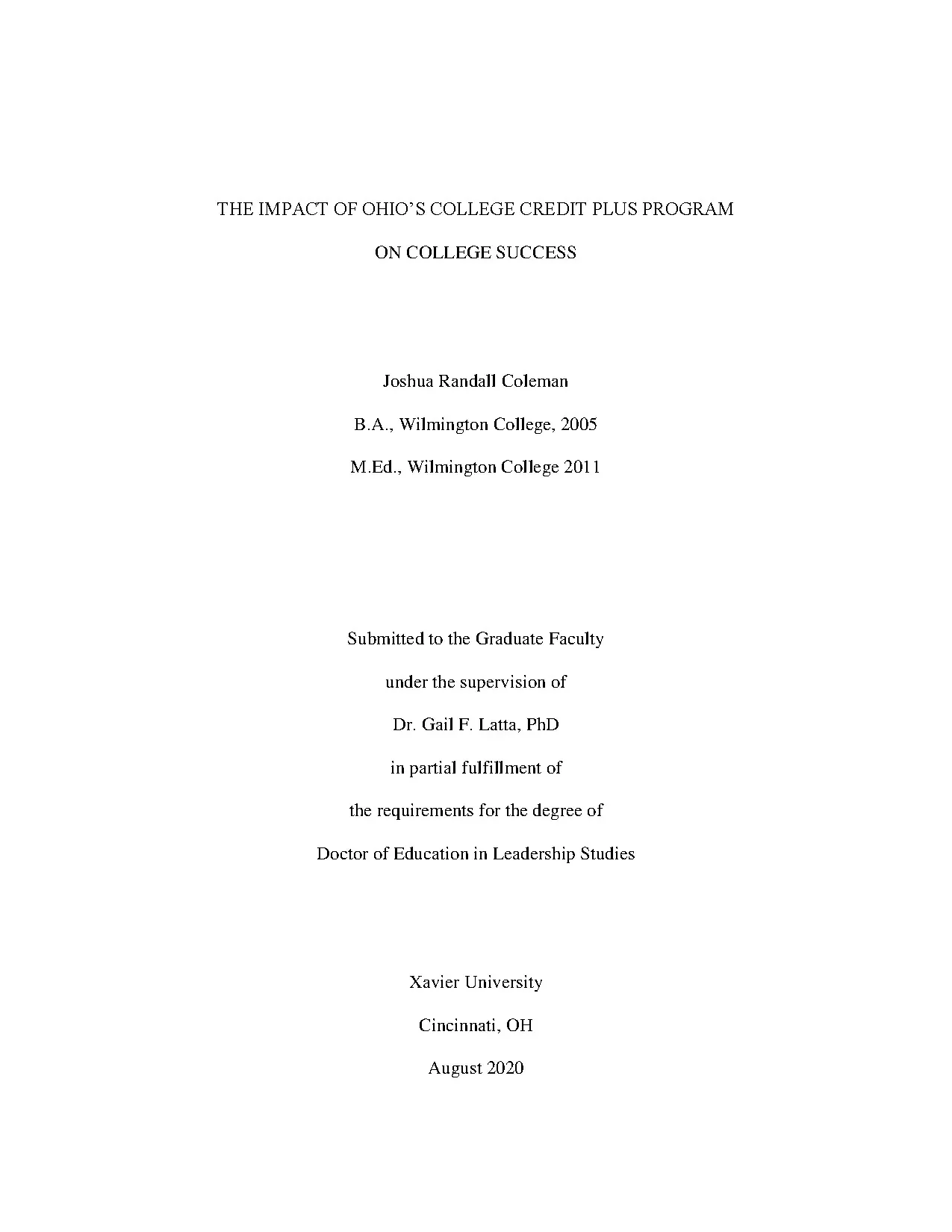 Coleman latta dissertation final final for submission 9 9 20