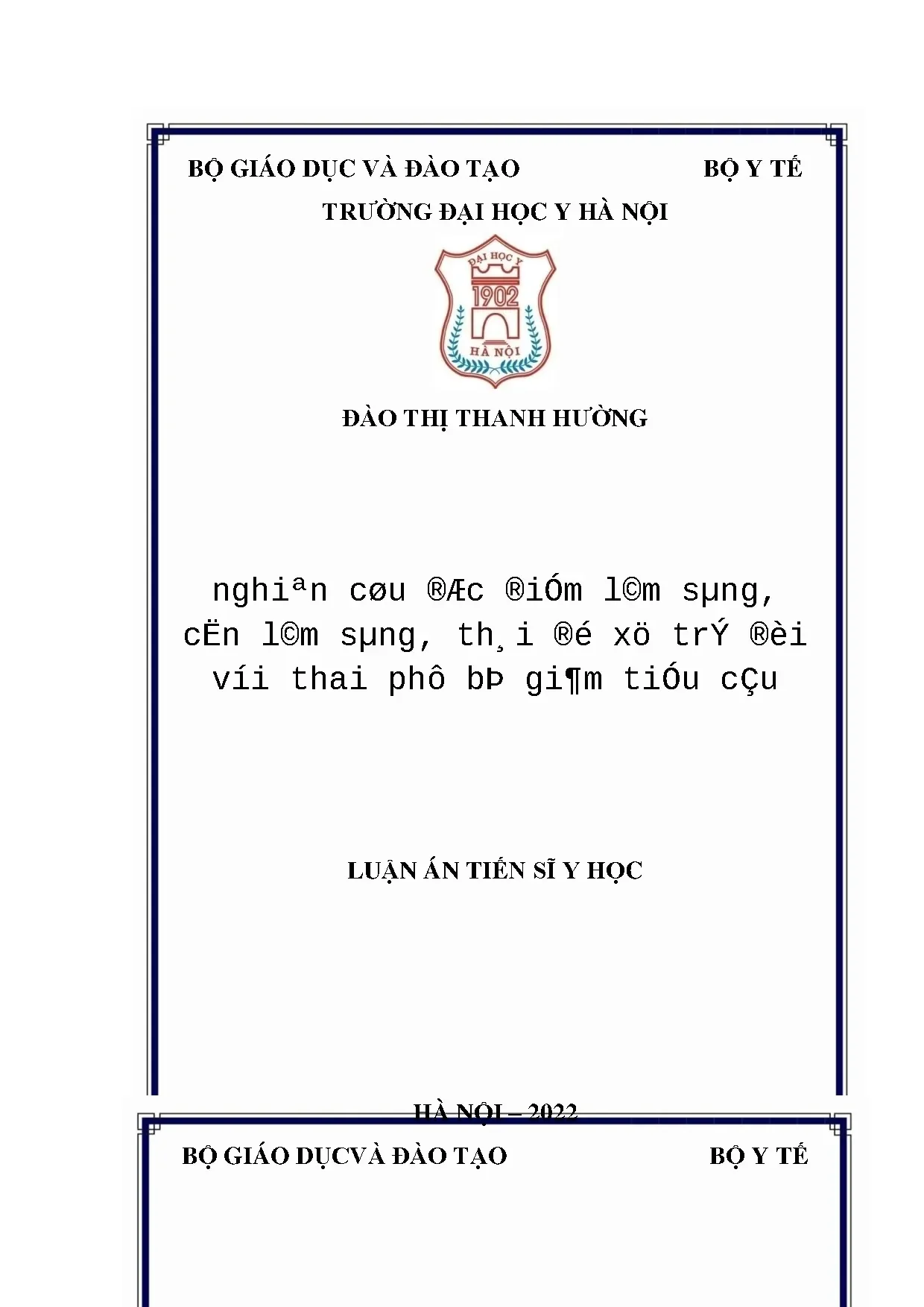 Luận án nghiên cứu giảm tiểu cầu trong thai kỳ tại bệnh viện Phụ sản Trung ương