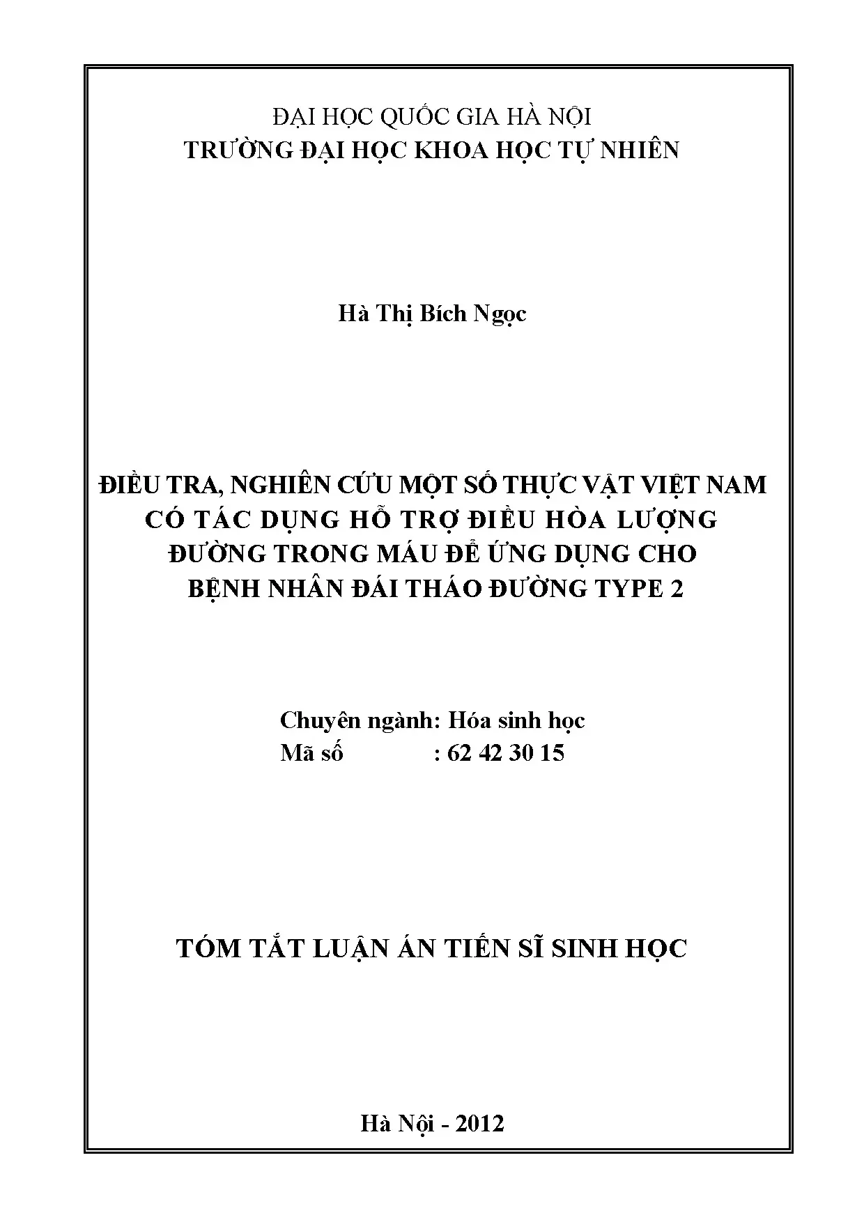 Nghiên cứu thực vật hạ đường huyết cho bệnh nhân tiểu đường type 2