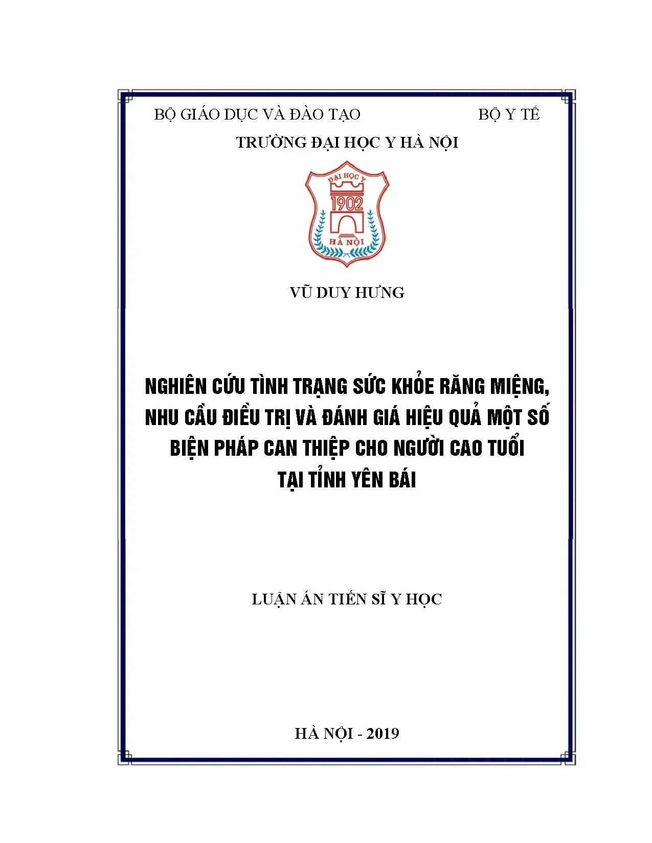 Luận án tiến sĩ nghiên cứu tình trạng sức khỏe răng miệng nh