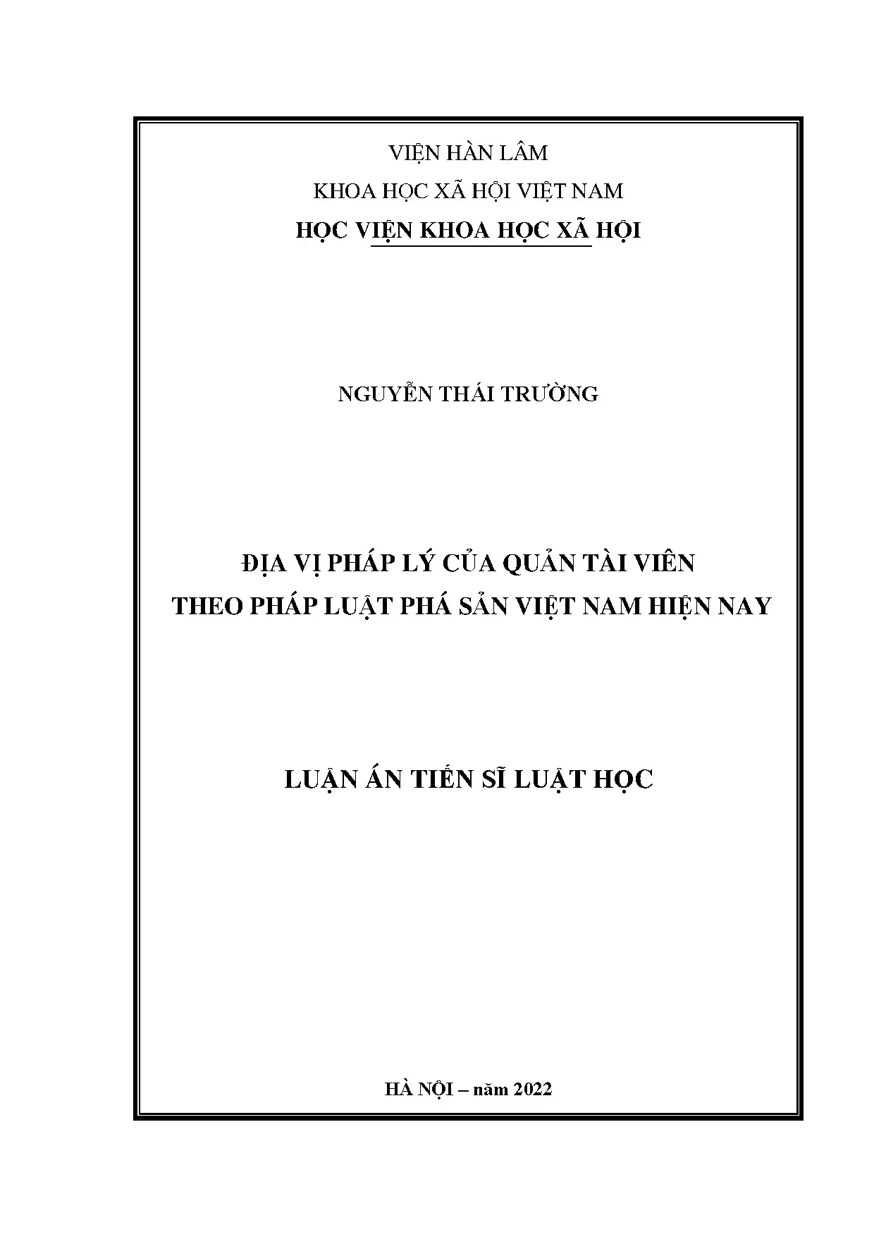 Địa vị pháp lý của quản tài viên theo pháp luật phá sản Việt Nam