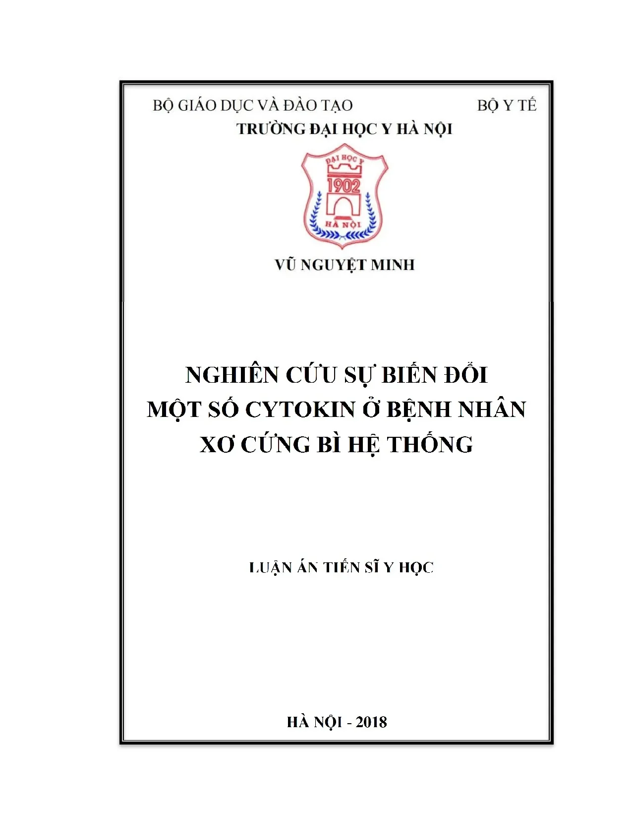 Luận án tiến sĩ nghiên cứu sự biến đổi một số cytokin ở bệnh