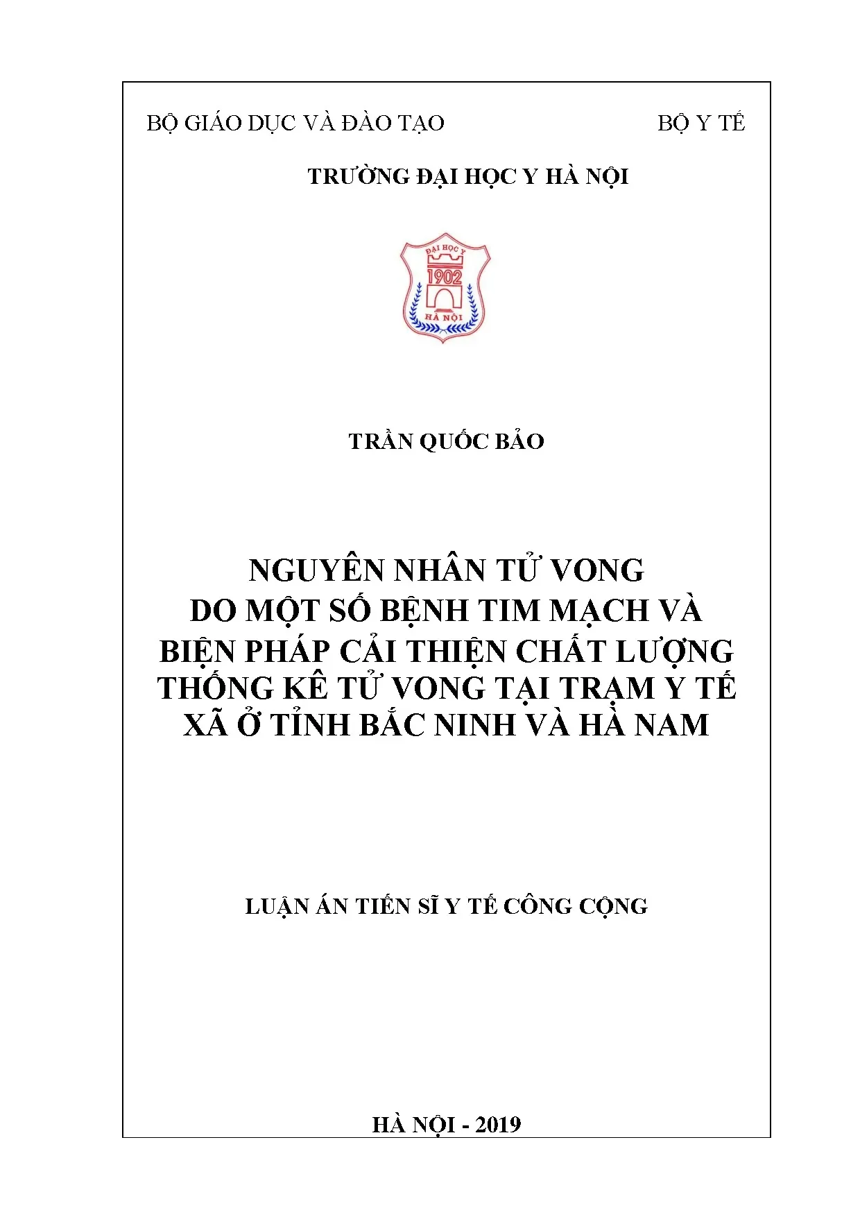 Nguyên nhân tử vong bệnh tim mạch & thống kê y tế xã