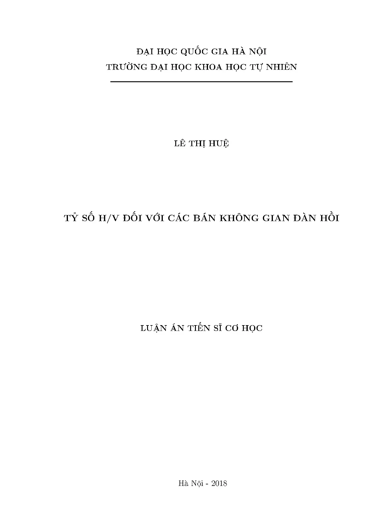 Luận án tiến sĩ tỷ số H/V đối với bán không gian đàn hồi