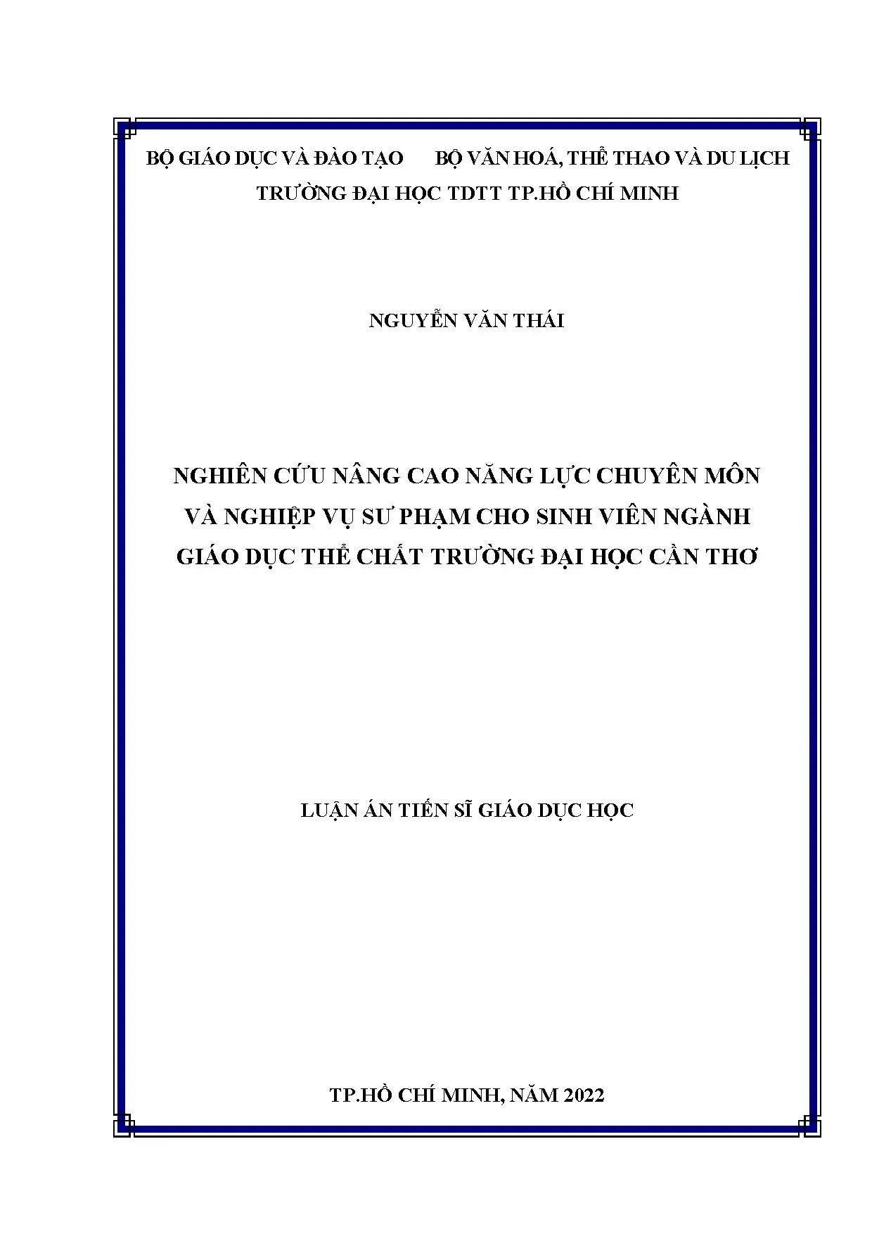 Nâng cao năng lực chuyên môn sư phạm cho sinh viên giáo dục thể chất