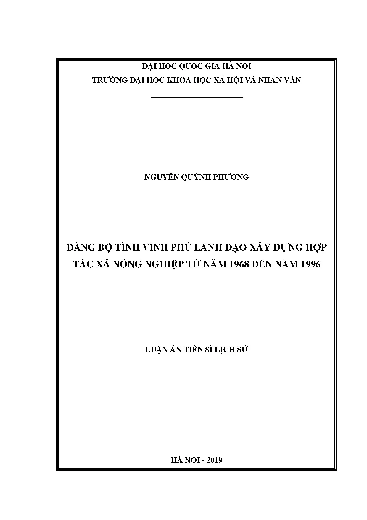 Luận án tiến sĩ đảng bộ tỉnh vĩnh phú lãnh đạo xây dựng hợp