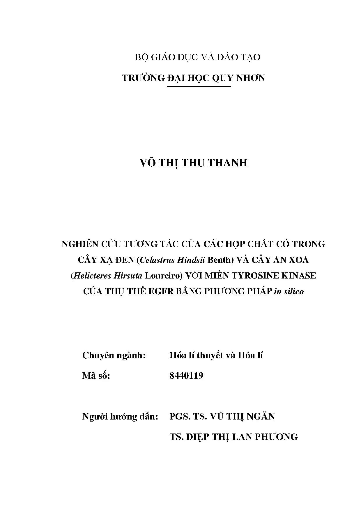 Nghiên cứu tương tác của các hợp chất có trong cây xạ đen ce