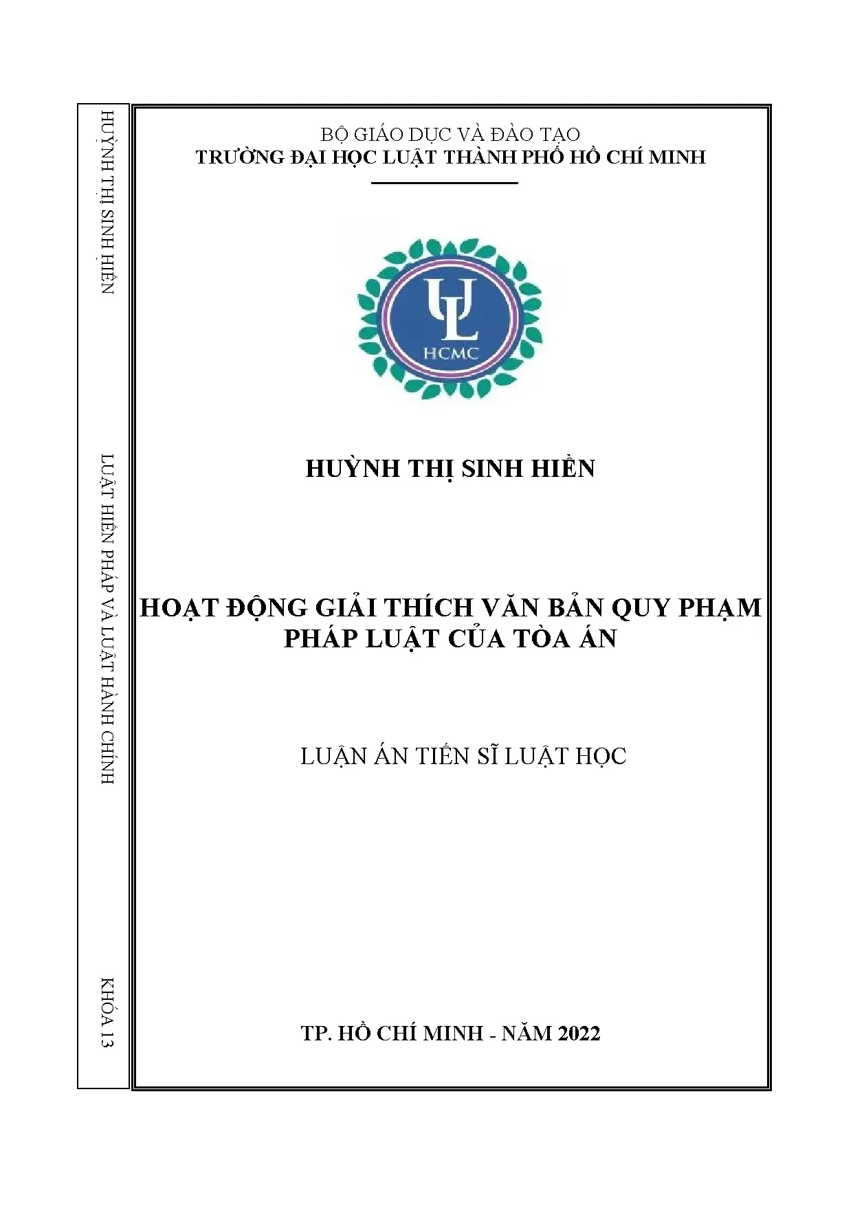 Luận án tiến sĩ hoạt động giải thích văn bản quy phạm pháp l