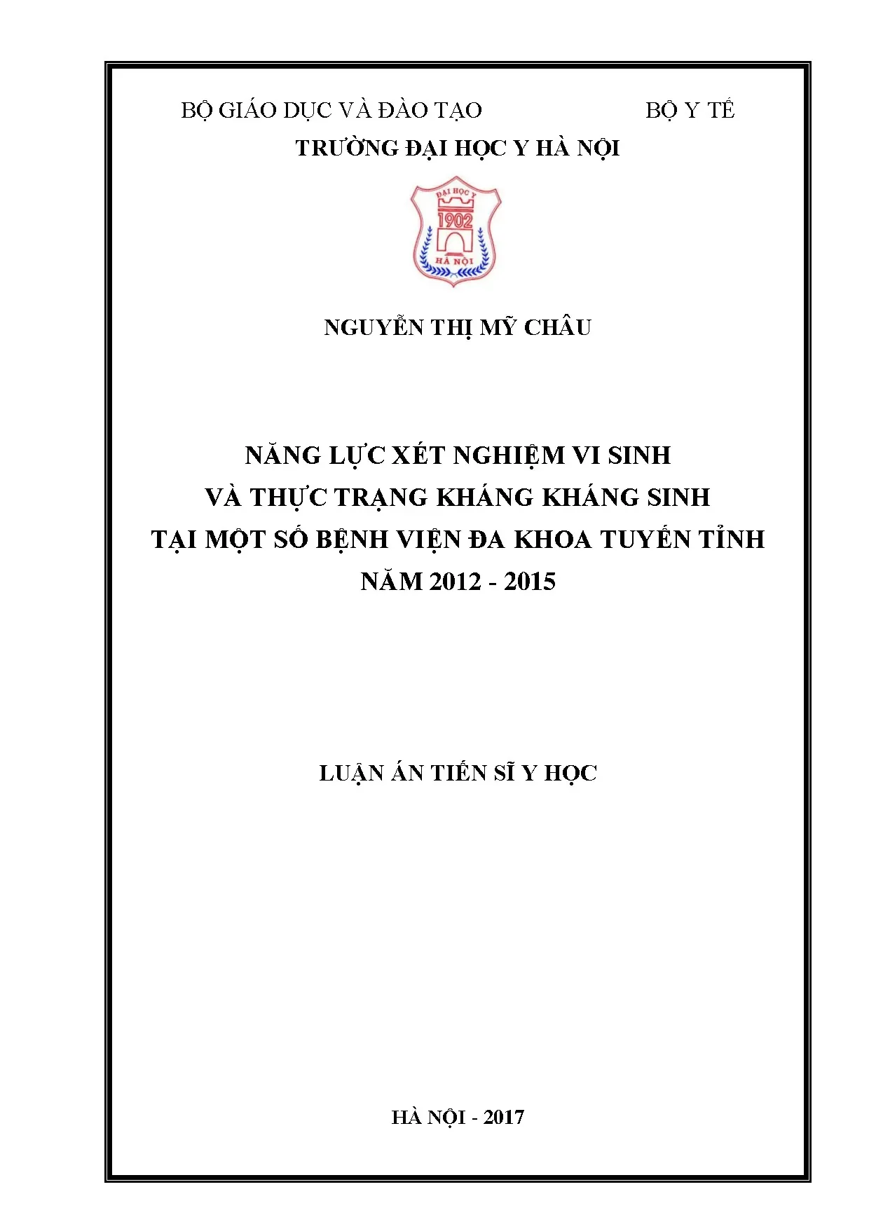 Luận án tiến sĩ năng lực xét nghiệm vi sinh và thực trạng kh