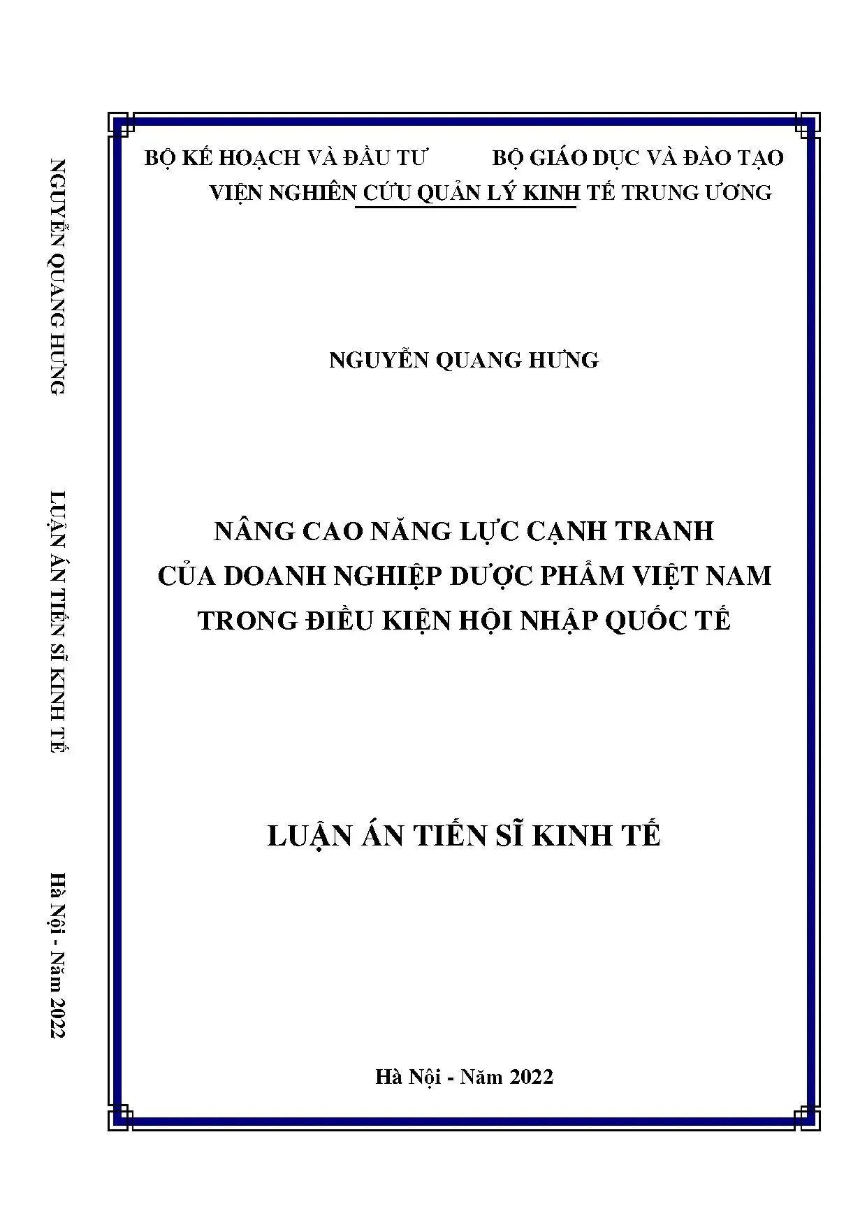 Luận án tiến sĩ nâng cao năng lực cạnh tranh của doanh nghiệ