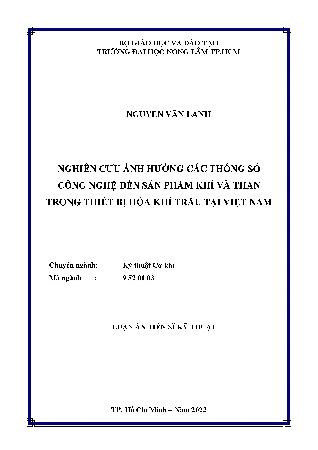 Nghiên cứu ảnh hưởng thông số công nghệ hóa khí trấu tại Việt Nam