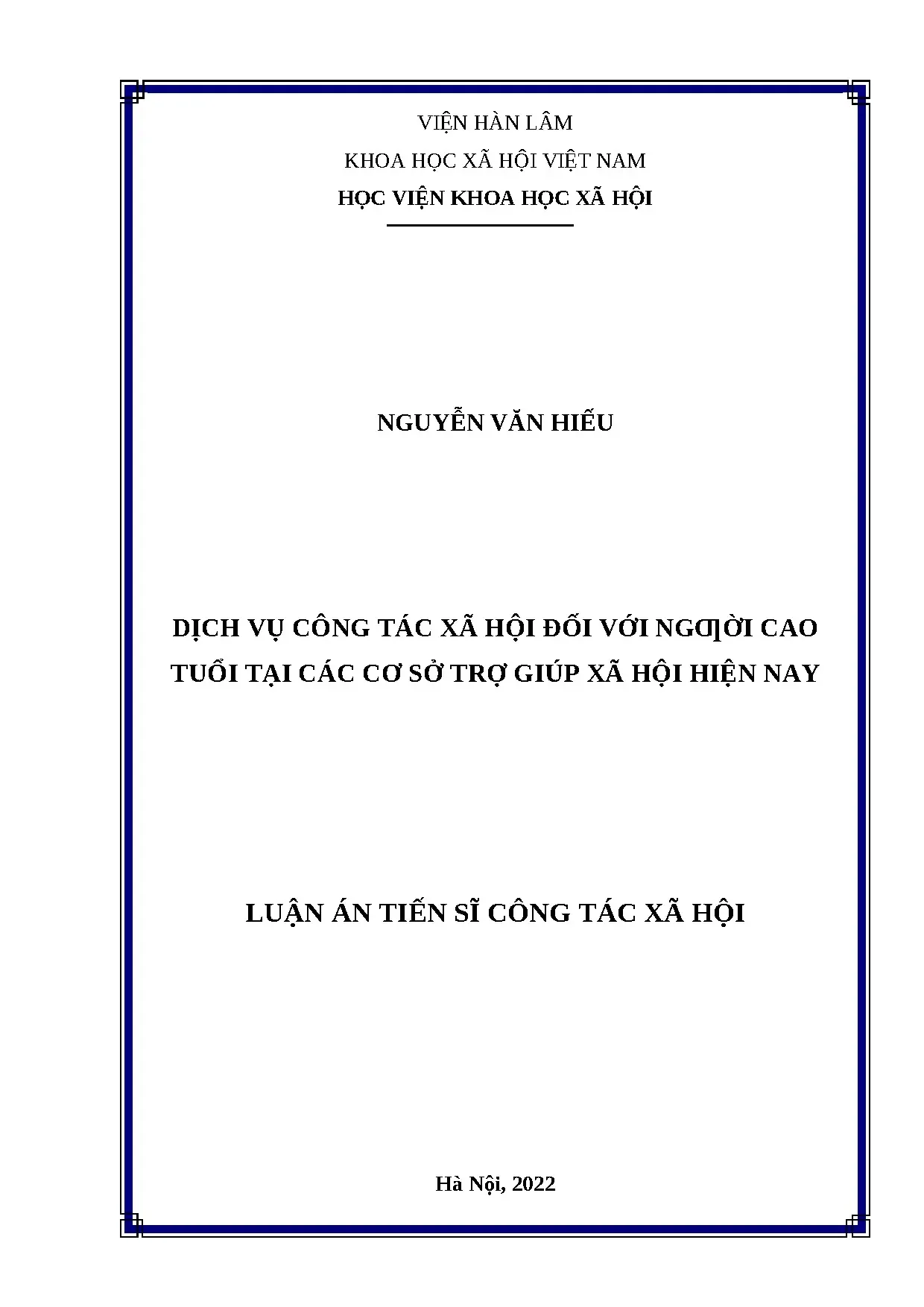 Luận án tiến sĩ công tác xã hội dịch vụ công tác xã hội đối