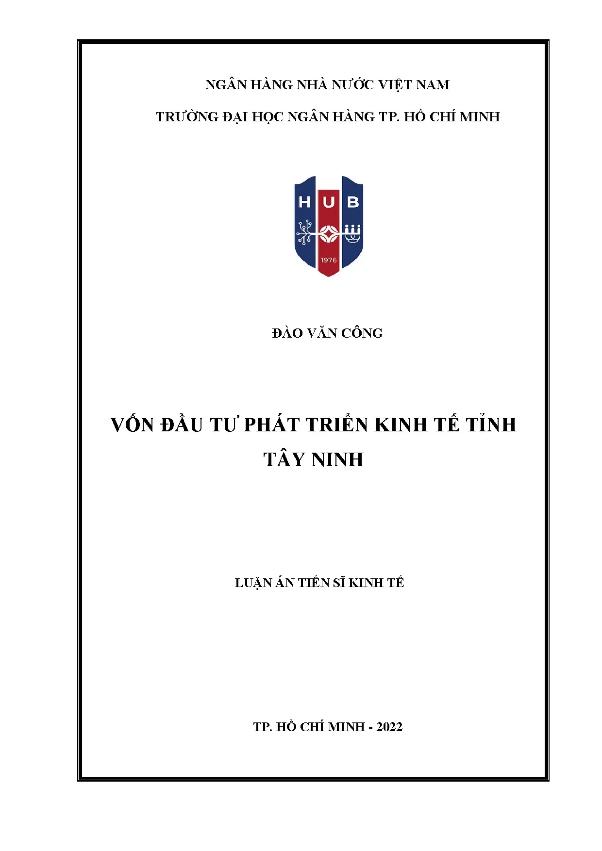 Vốn đầu tư cho phát triển kinh tế tỉnh tây ninh