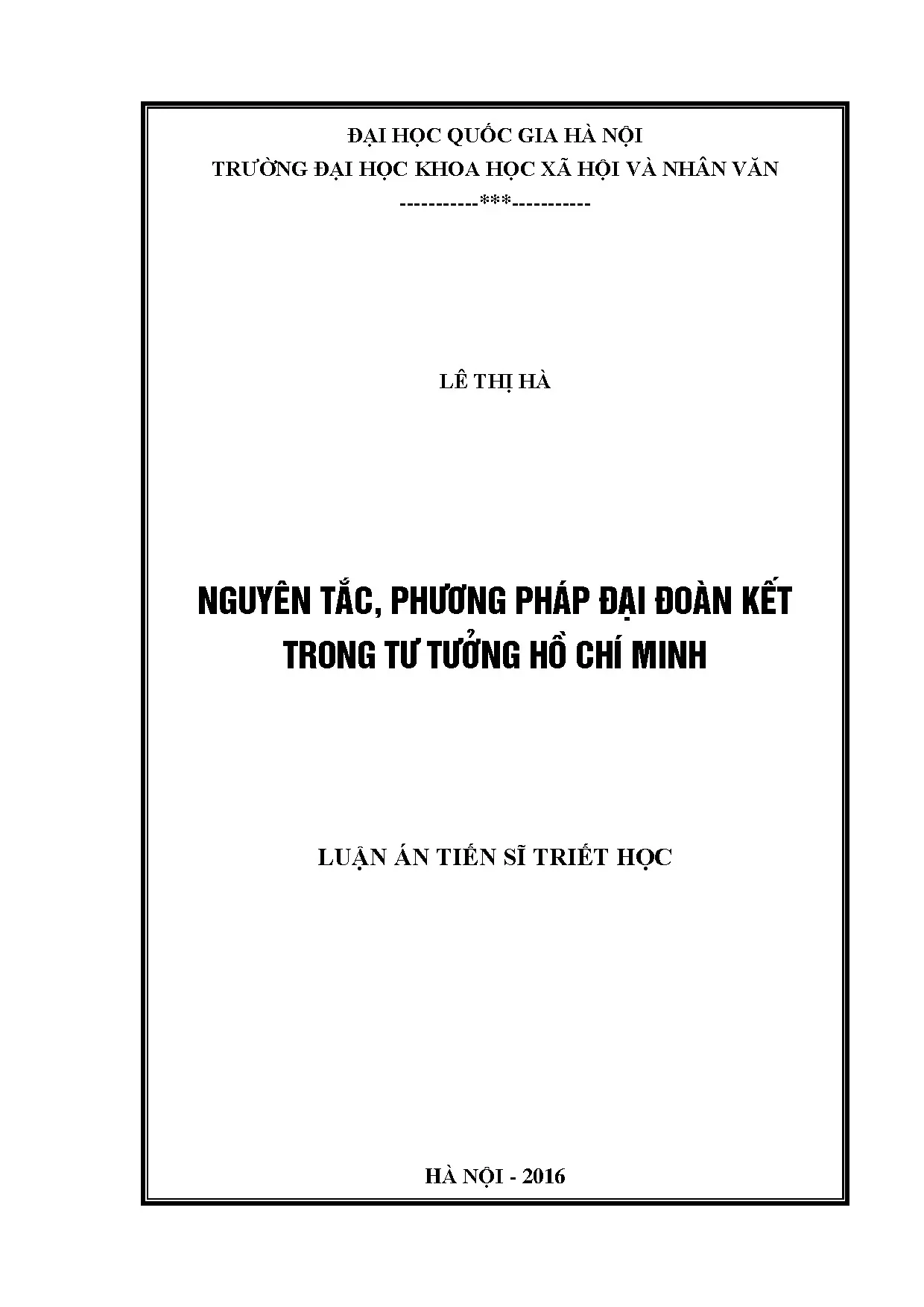 Nguyên tắc, phương pháp đại đoàn kết trong tư tưởng Hồ Chí Minh