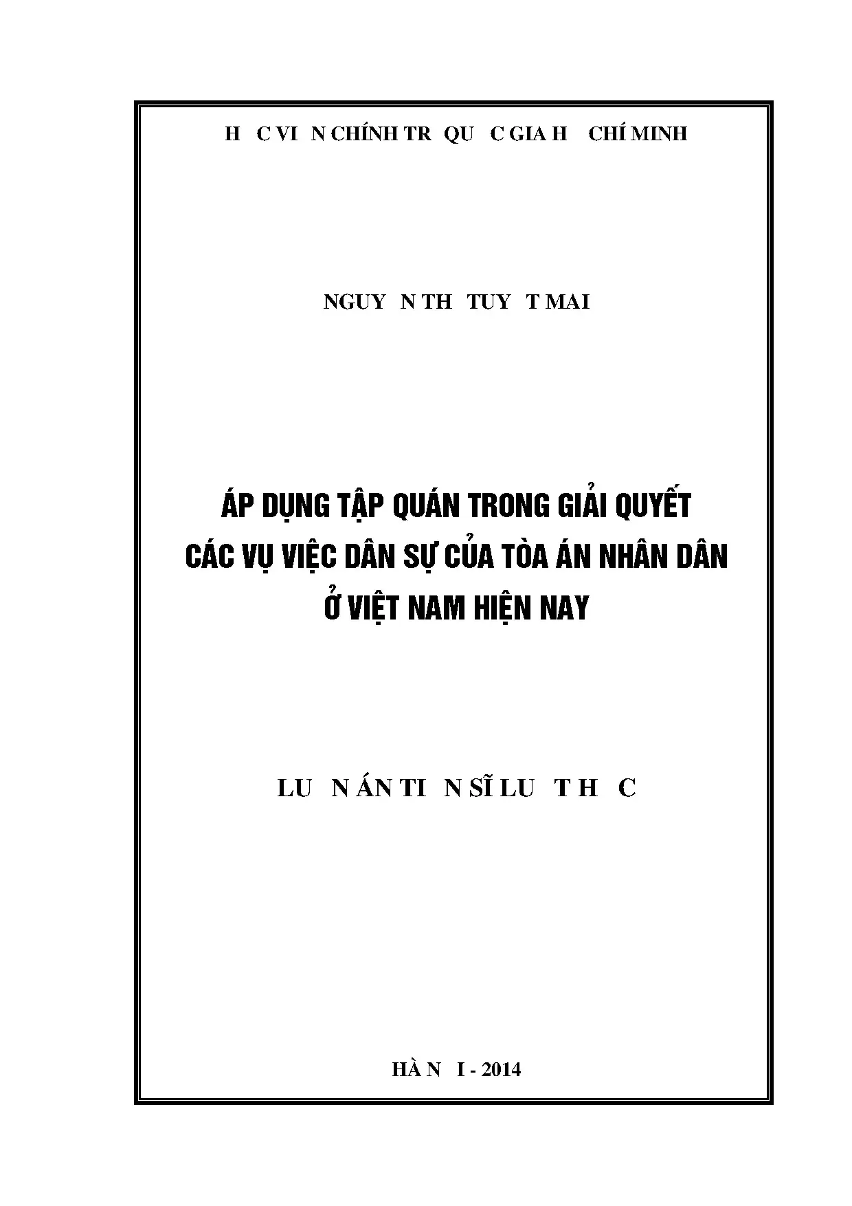 Áp dụng tập quán giải quyết vụ việc dân sự của Tòa án Nhân dân Việt Nam