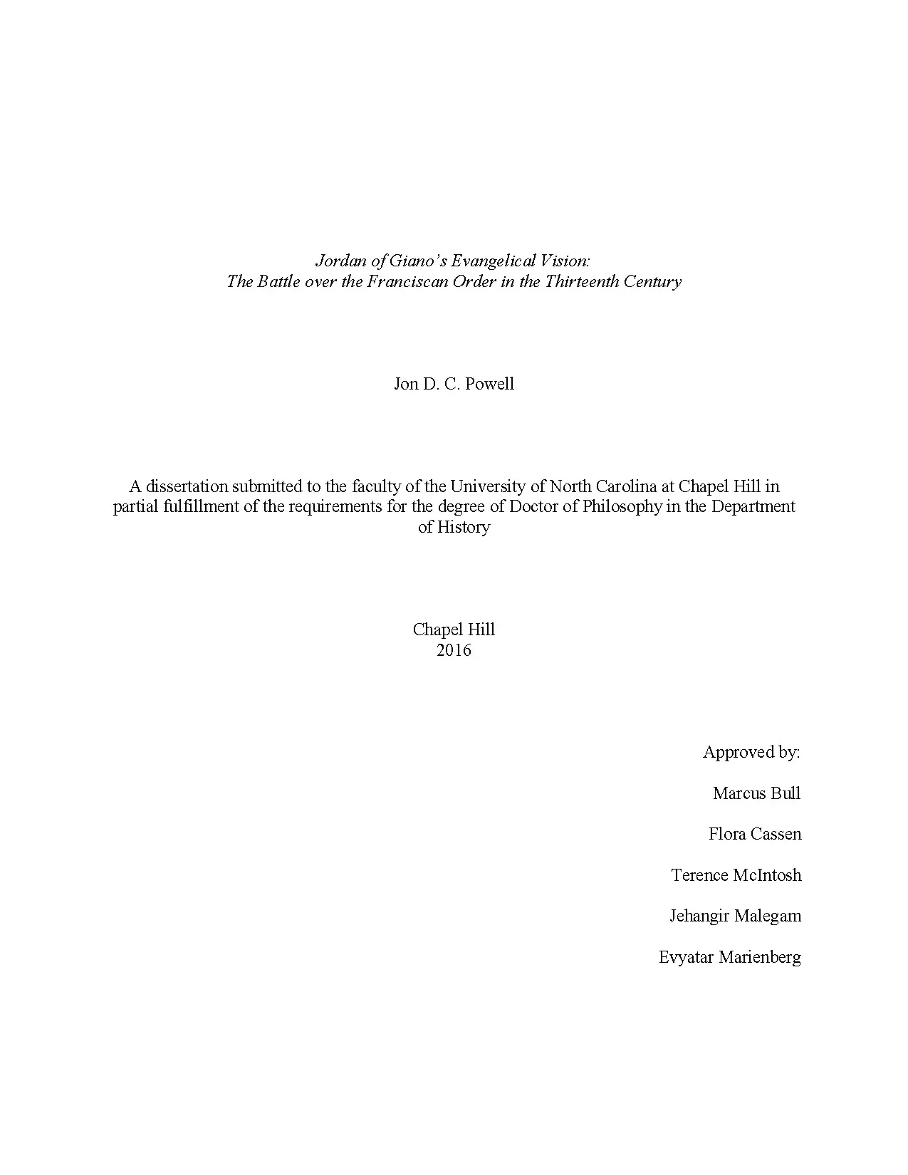 Jordan of Giano và tầm nhìn Evangelical