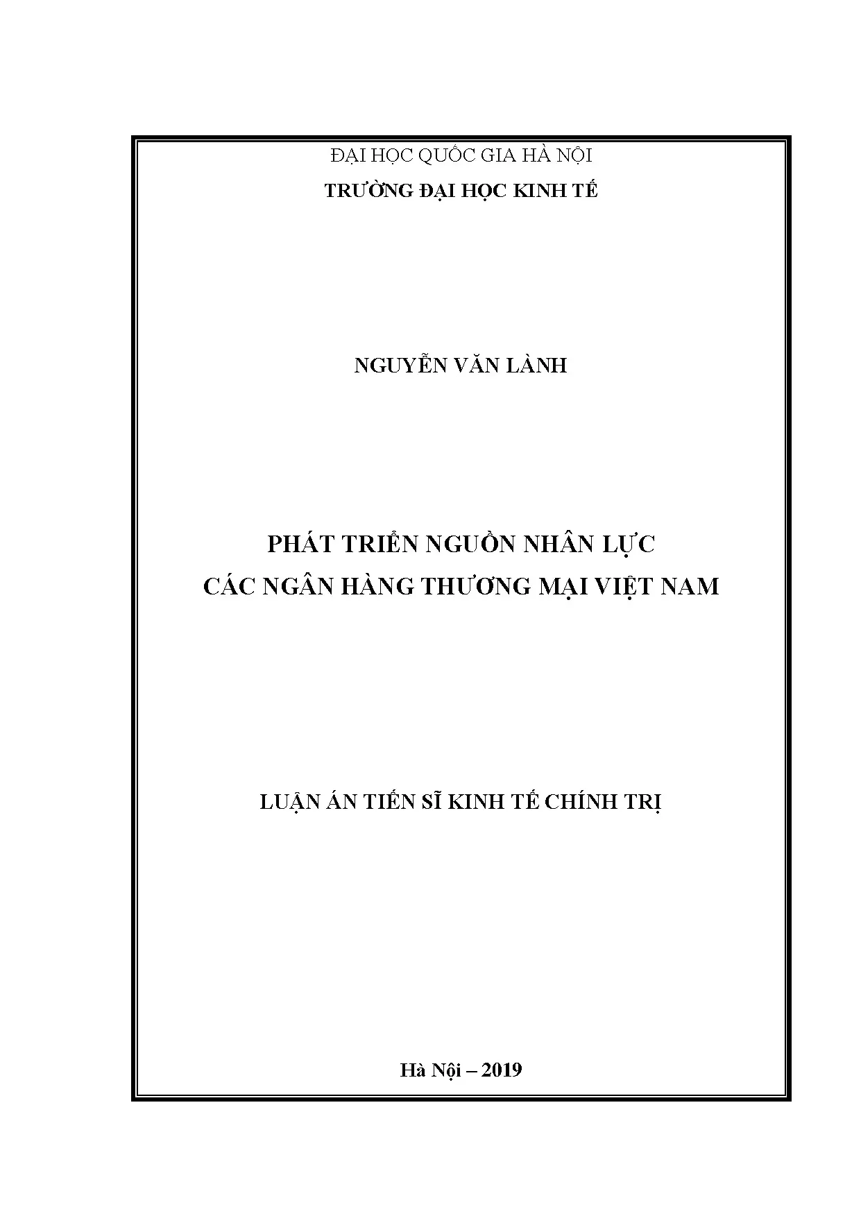Phát triển nguồn nhân lực ngân hàng thương mại Việt Nam