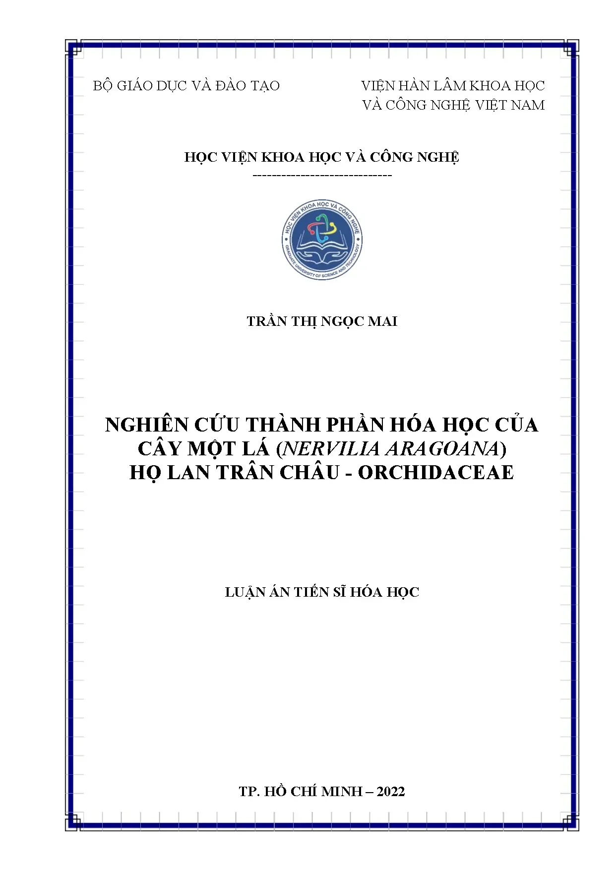 Nghiên cứu thành phần hóa học cây một lá Nervilia aragoana