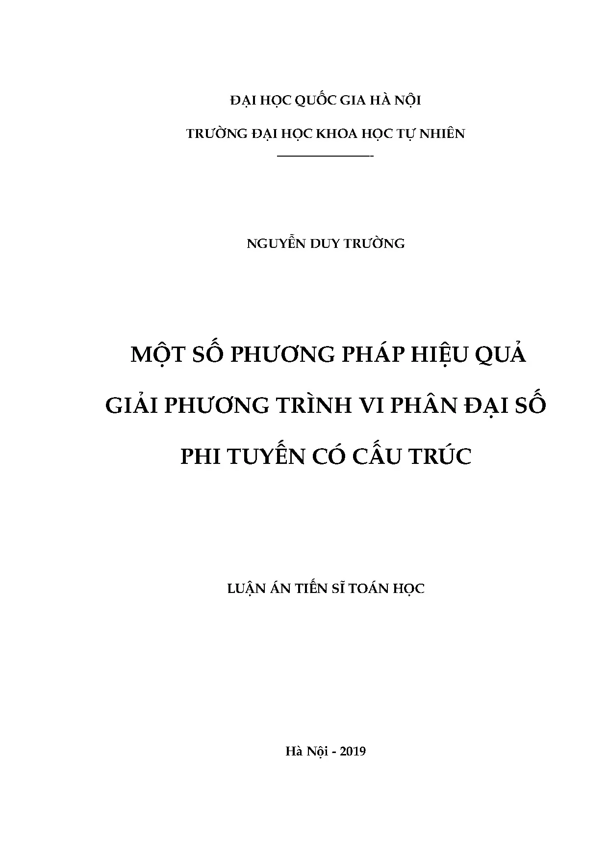 Luận án tiến sĩ một số phương pháp hiệu quả giải phương trìn