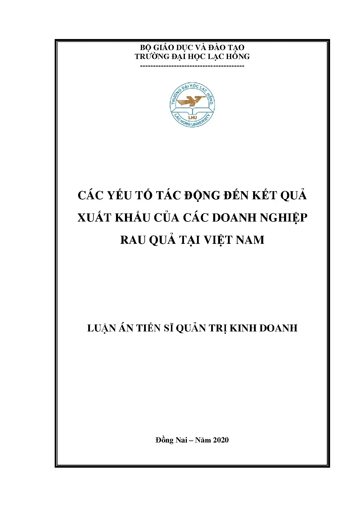 Yếu tố tác động kết quả xuất khẩu rau quả Việt Nam