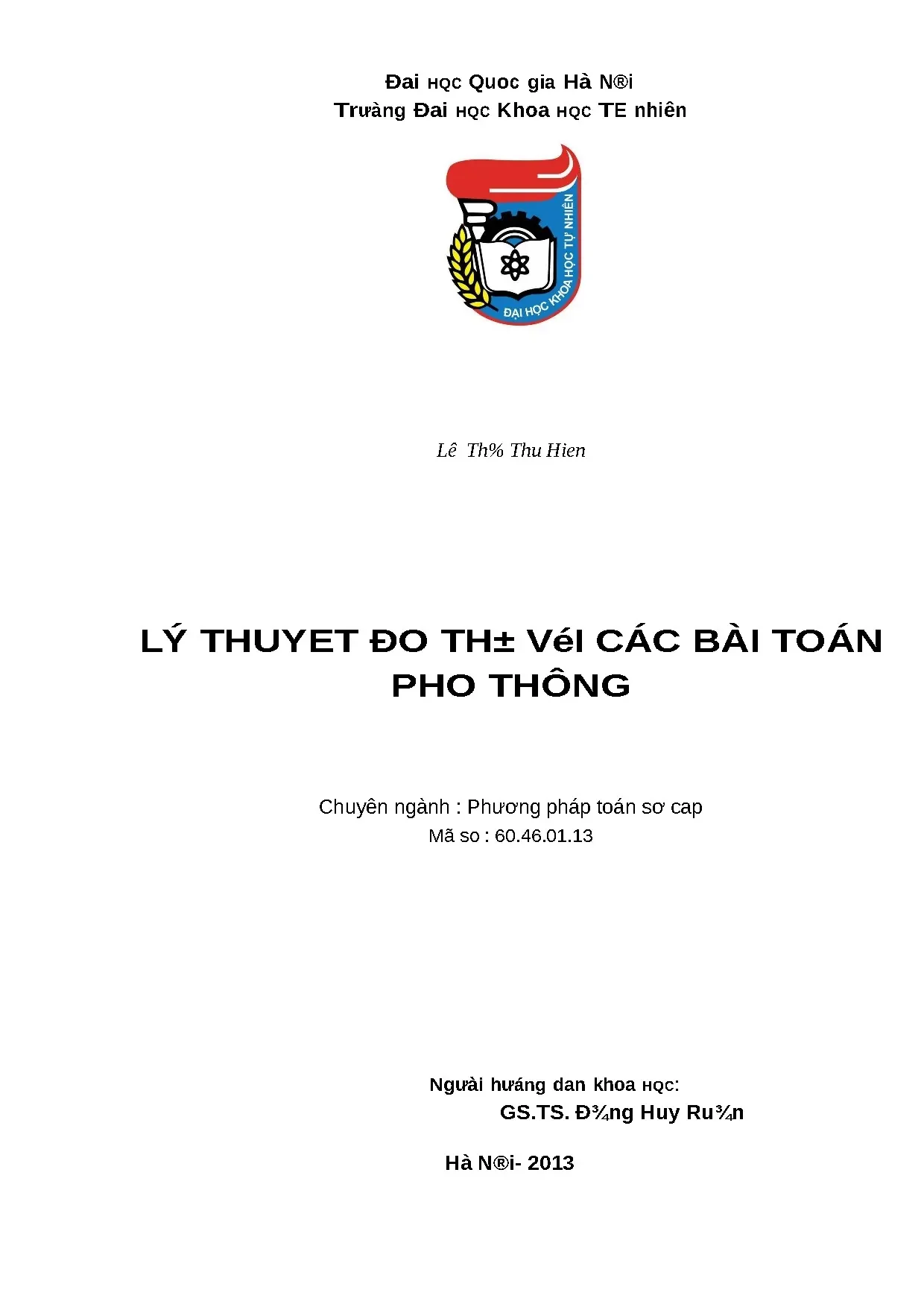 Lý Thuyết Đồ Thị & Bài Toán Phổ Thông - Luận Án Toán Học