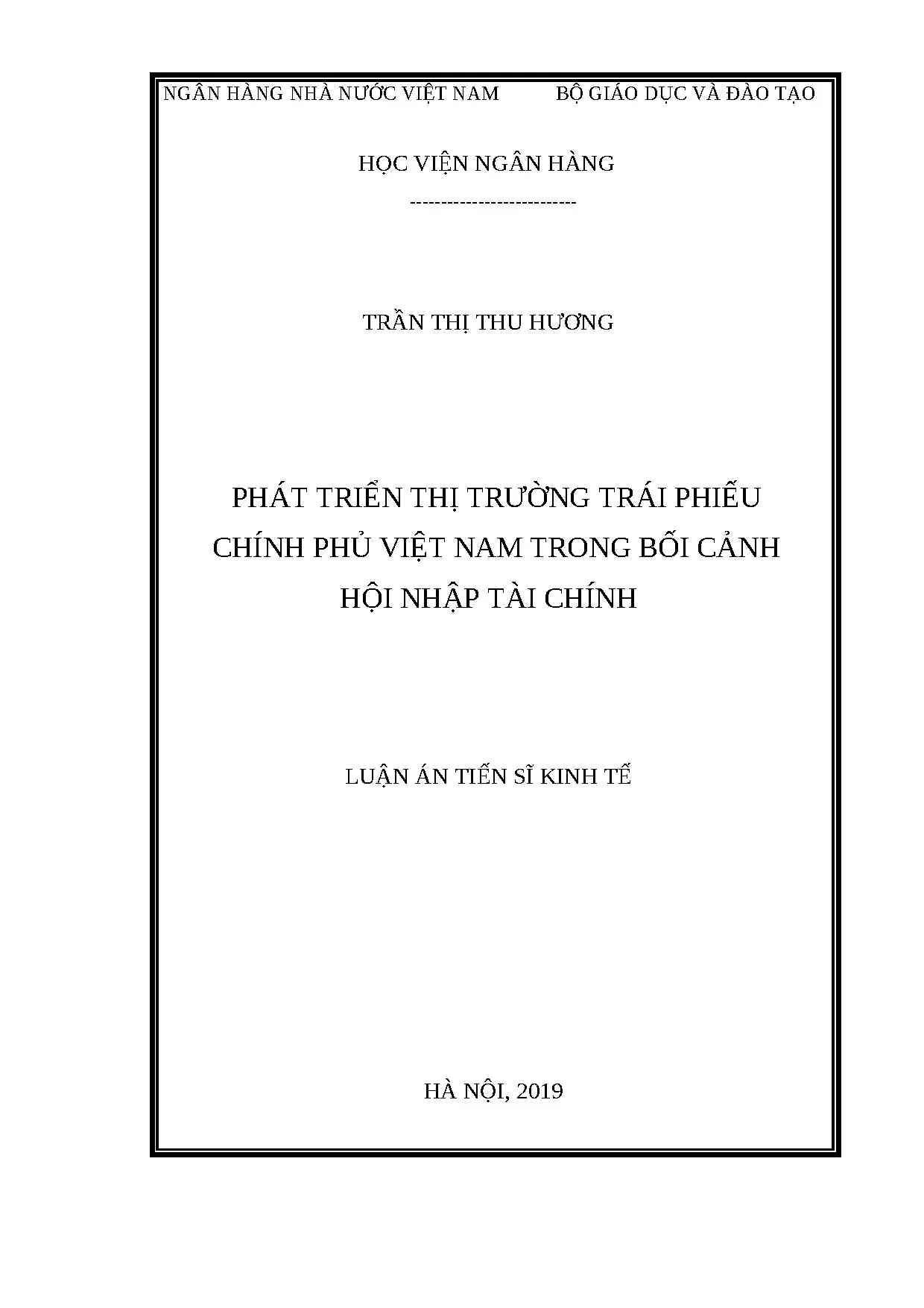 Phát triển thị trường trái phiếu Chính phủ Việt Nam trong hội nhập tài chính