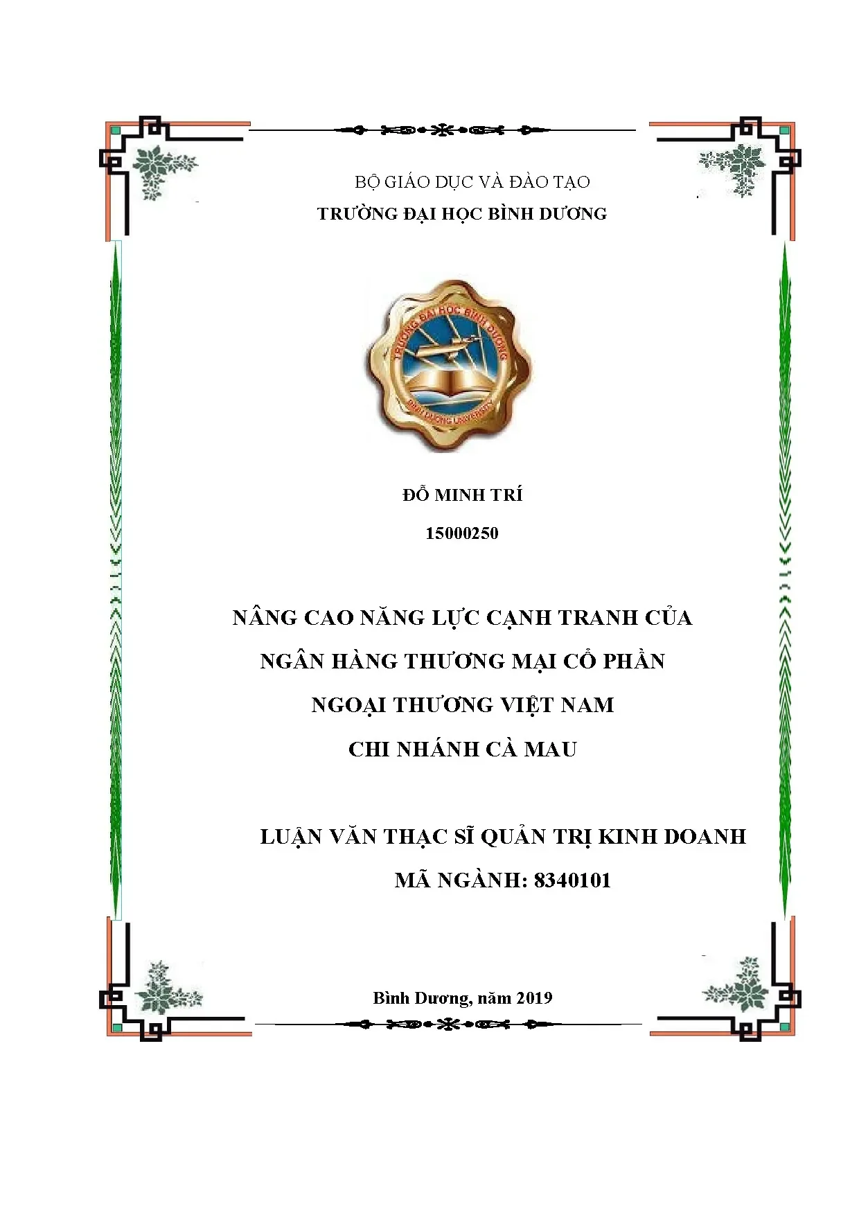 Nâng cao năng lực cạnh tranh Vietcombank Cà Mau