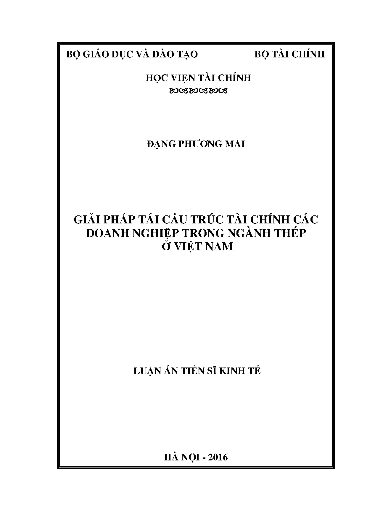 Tái cấu trúc tài chính doanh nghiệp thép Việt Nam