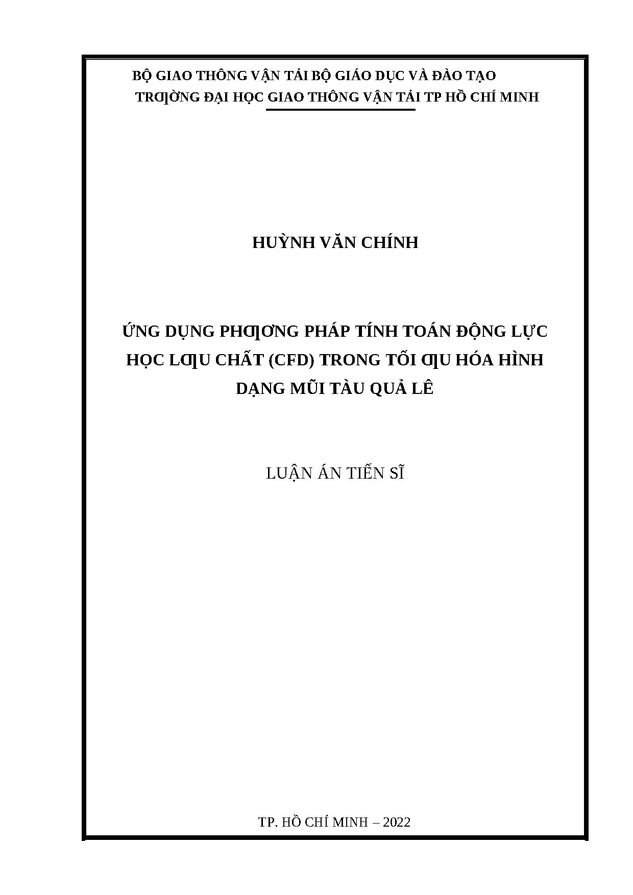 Tối ưu hóa mũi tàu quả lê bằng phương pháp CFD