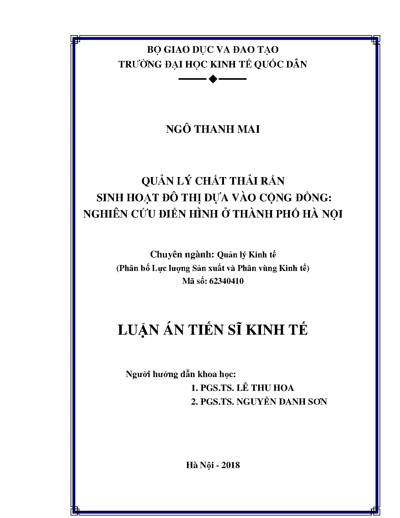 Quản lý CTRSH đô thị dựa vào cộng đồng: Hà Nội