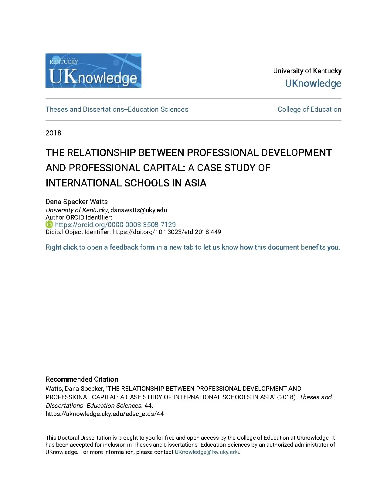 The relationship between professional development and profes