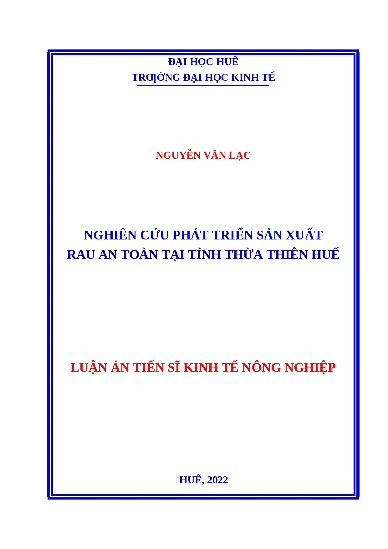 Phát triển sản xuất rau an toàn tại Thừa Thiên Huế