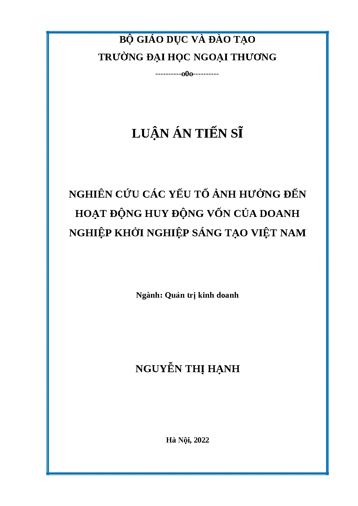 Yếu tố ảnh hưởng huy động vốn doanh nghiệp khởi nghiệp sáng tạo Việt Nam
