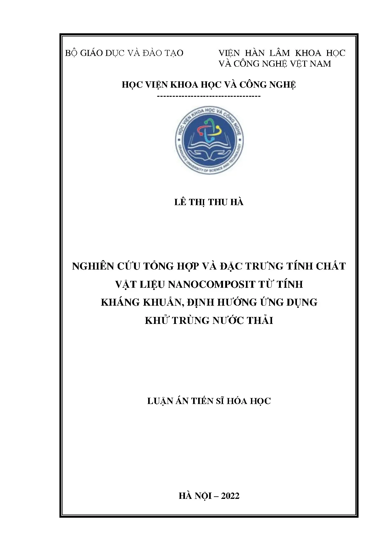 Vật liệu nanocomposit từ tính kháng khuẩn khử trùng nước thải