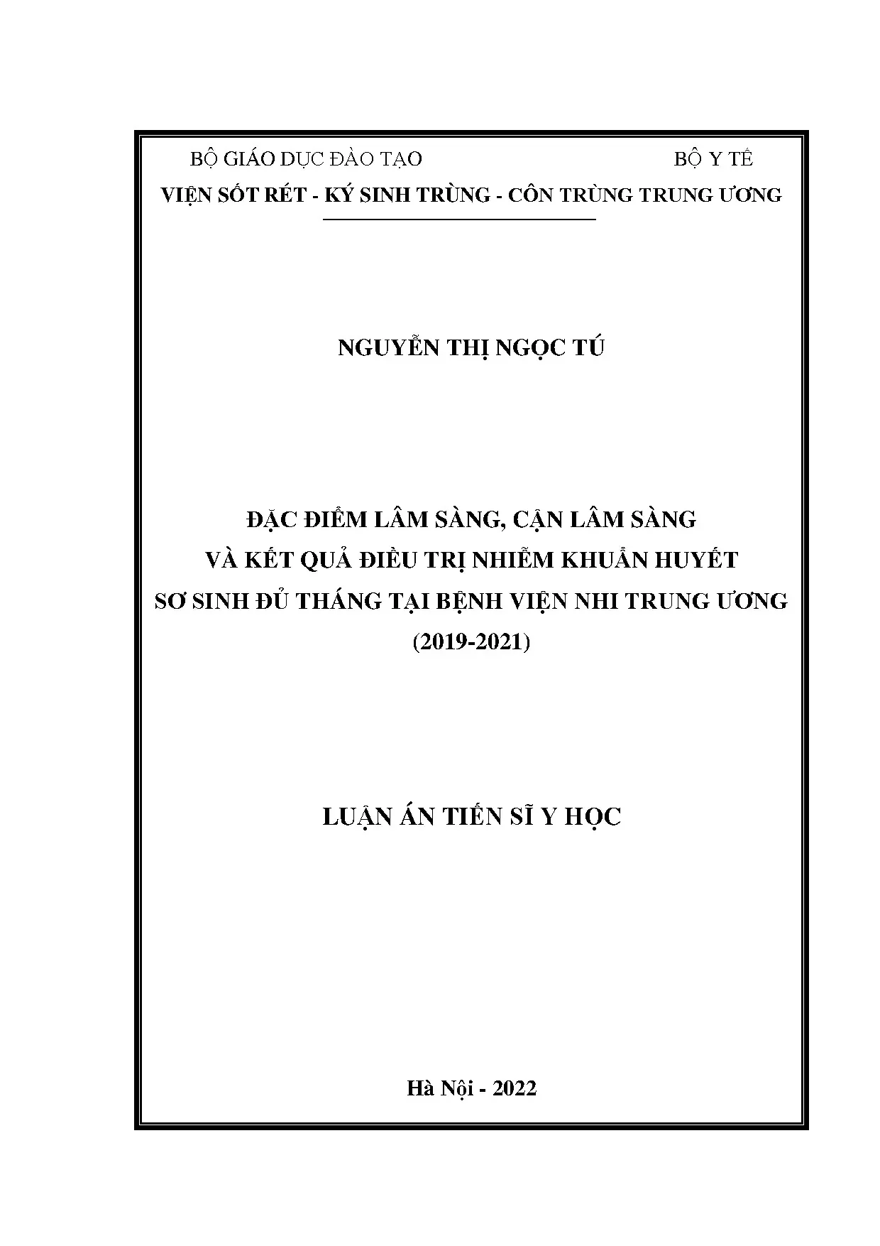 Nghiên cứu nhiễm khuẩn huyết sơ sinh đủ tháng