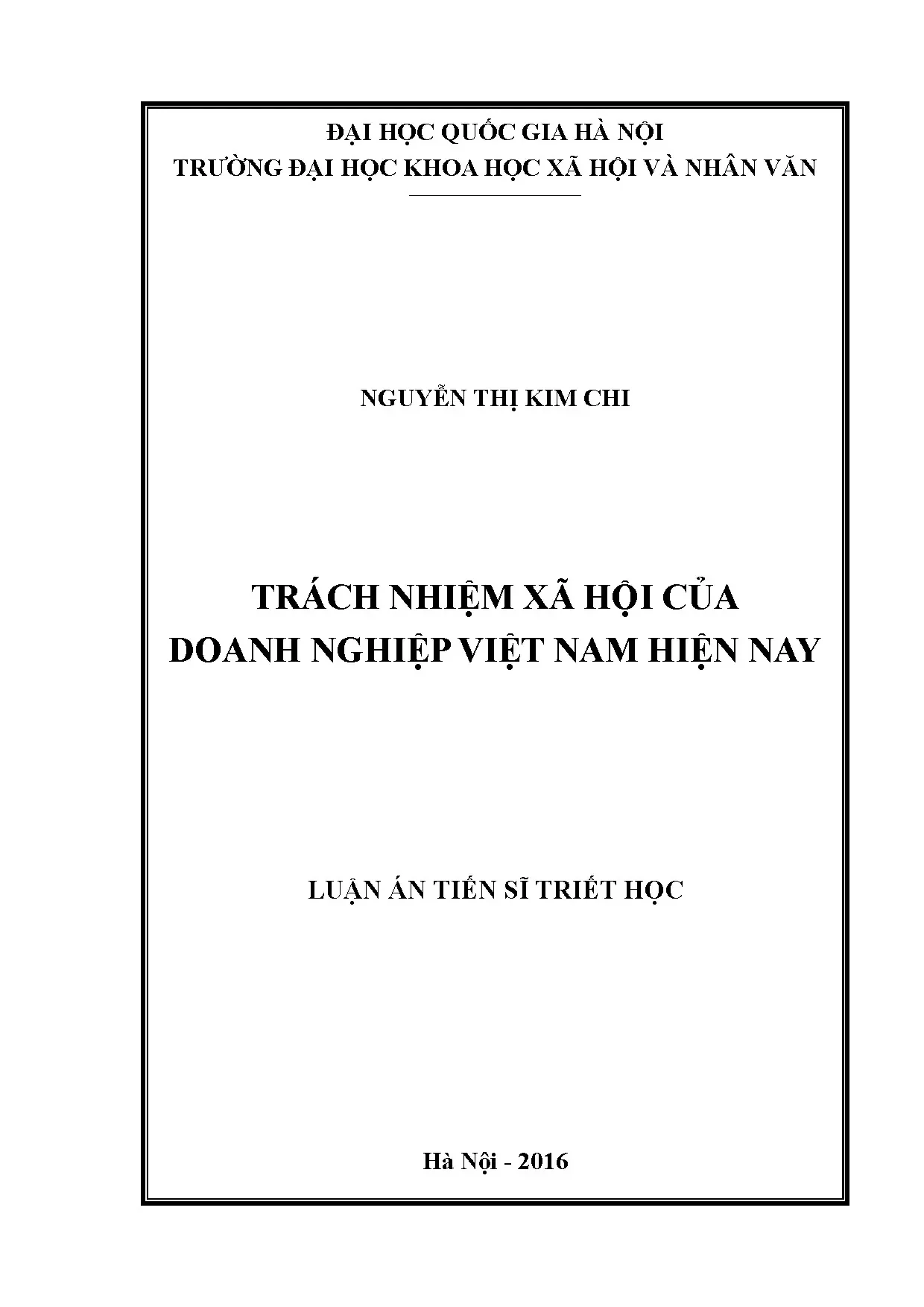 Trách nhiệm Xã hội Doanh nghiệp Việt Nam: Luận án Tiến sĩ