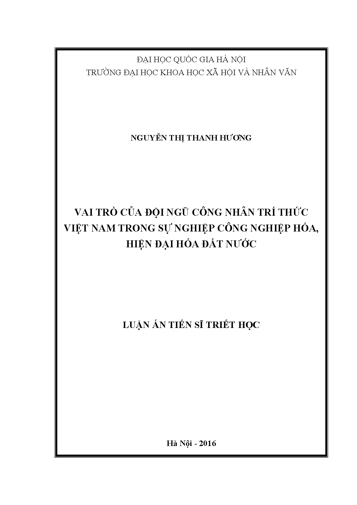 Vai trò công nhân trí thức Việt Nam trong CNH-HĐH