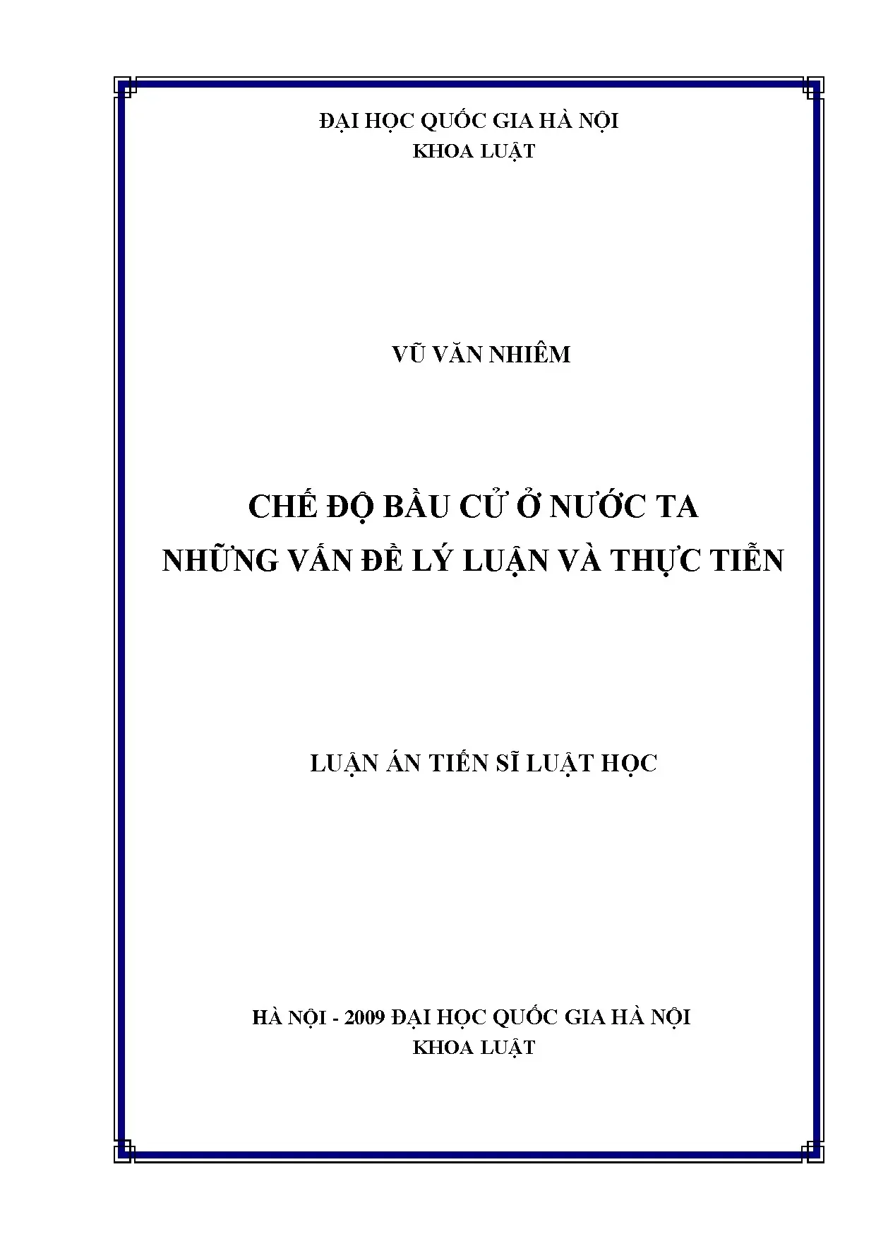 Luận văn thạc sĩ chế độ bầu cử ở nước ta những vấn đề lý luậ