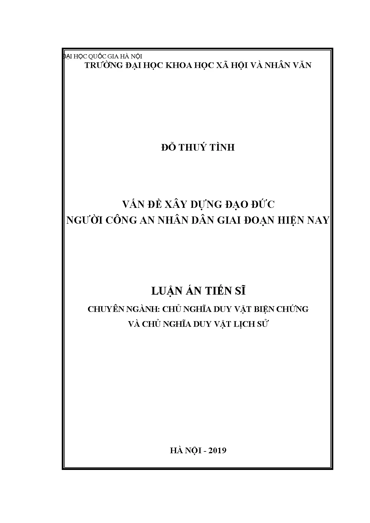 Xây dựng đạo đức người Công an nhân dân giai đoạn hiện nay